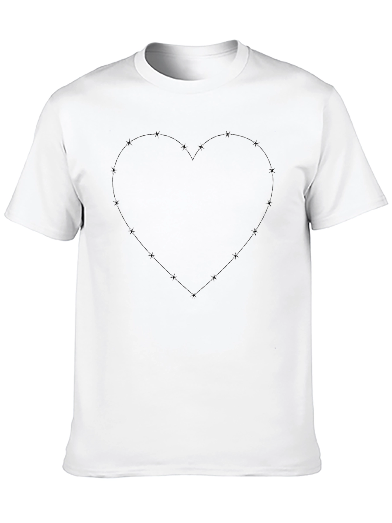 Heart Outline Black T-Shirt - Stylish and Comfortable