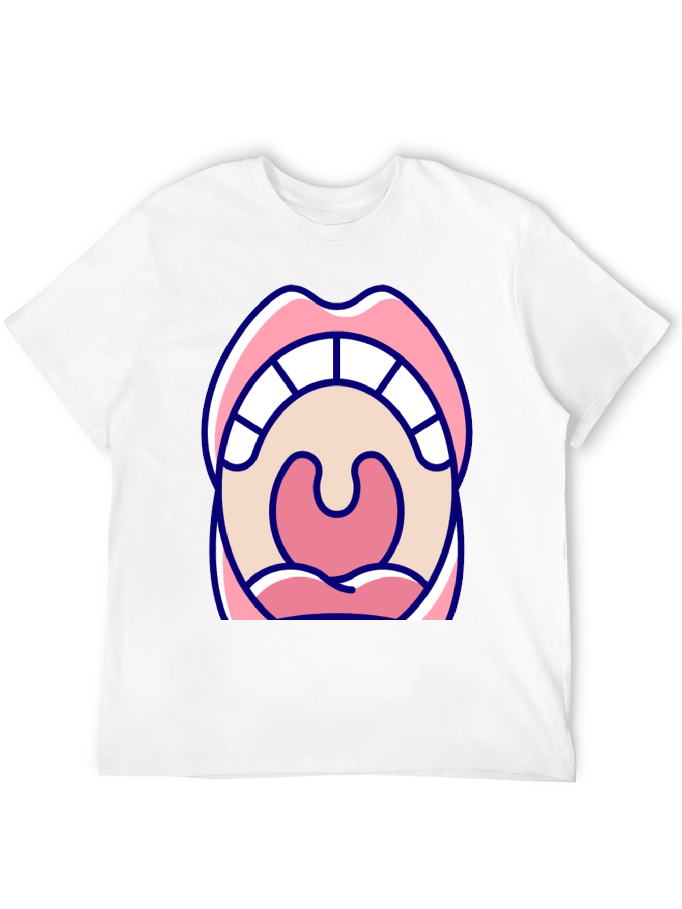 Open Mouth Graphic Tee - Black Cotton T-Shirt