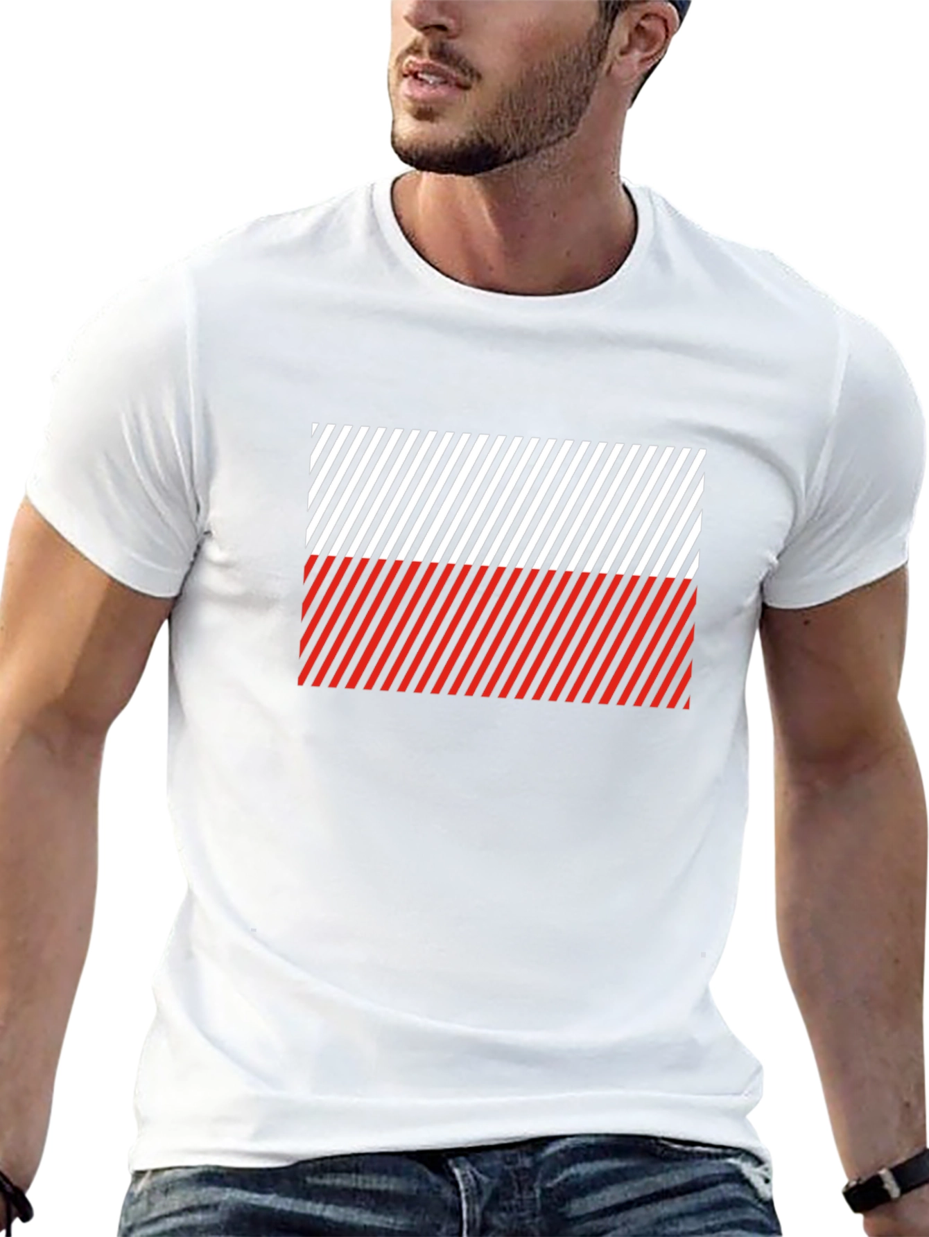 Striped Poland Flag T-Shirt