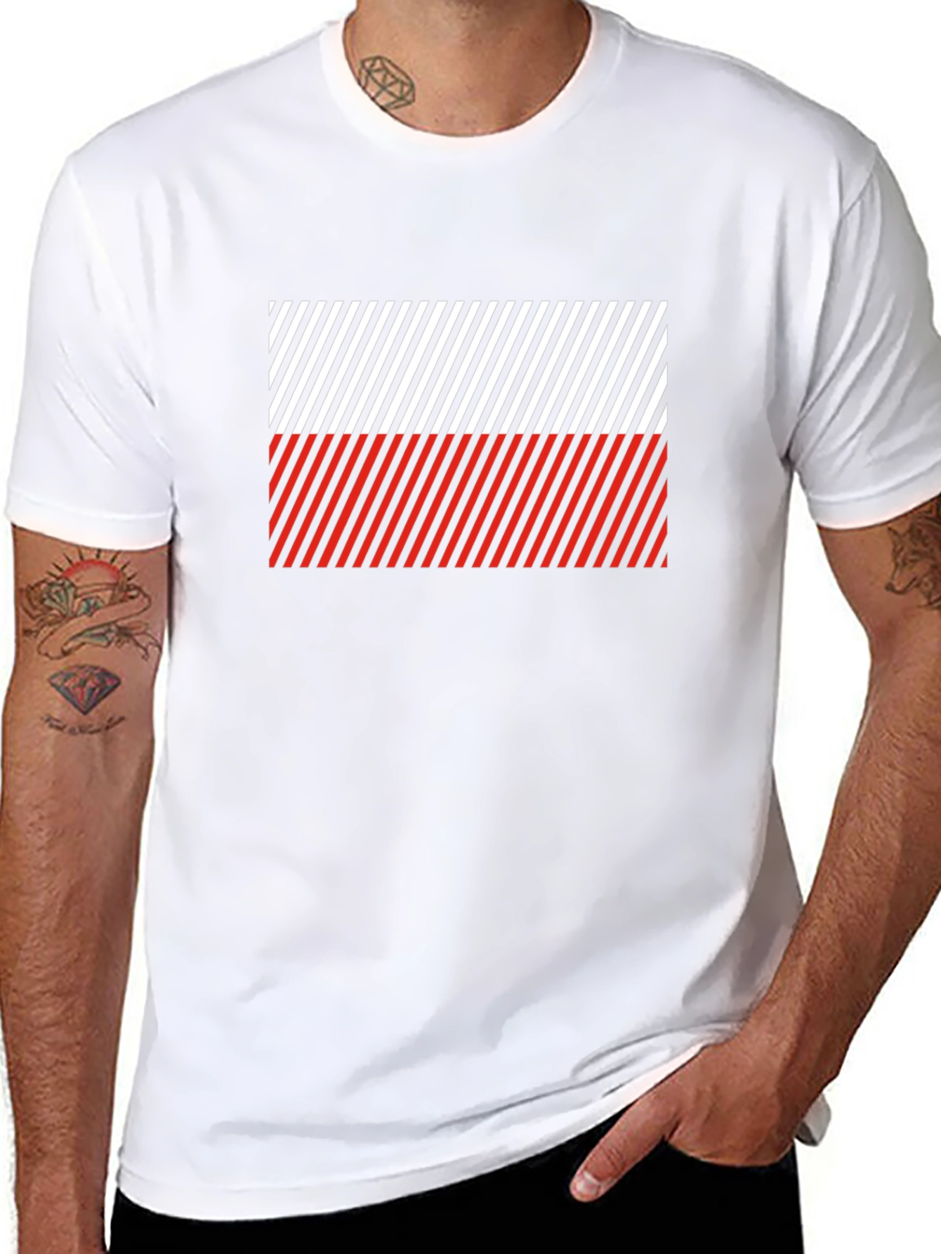 Striped Poland Flag T-Shirt