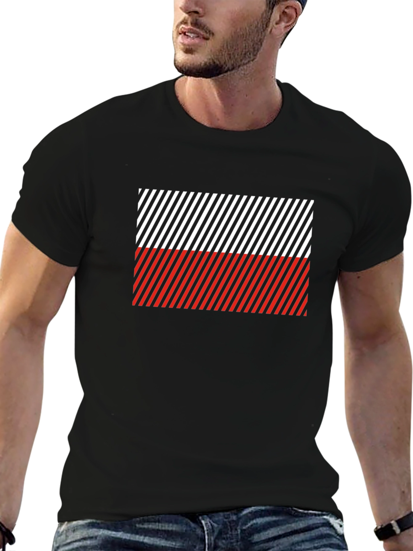 Striped Poland Flag T-Shirt