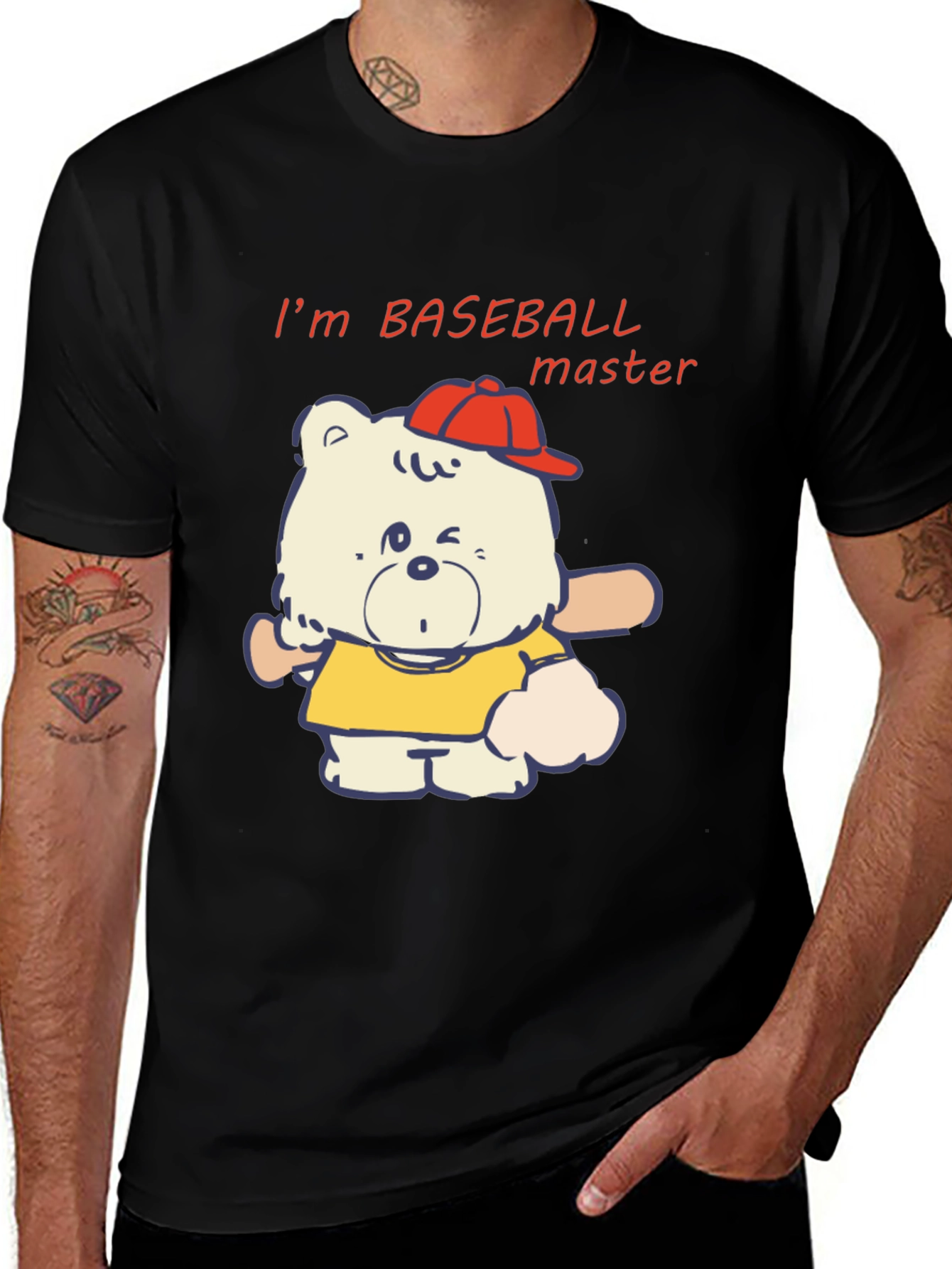 Baseball Bear T-Shirt - Cartoon Graphic Tee