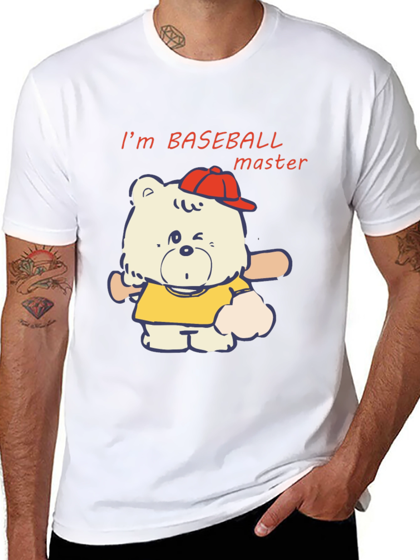 Baseball Bear T-Shirt - Cartoon Graphic Tee