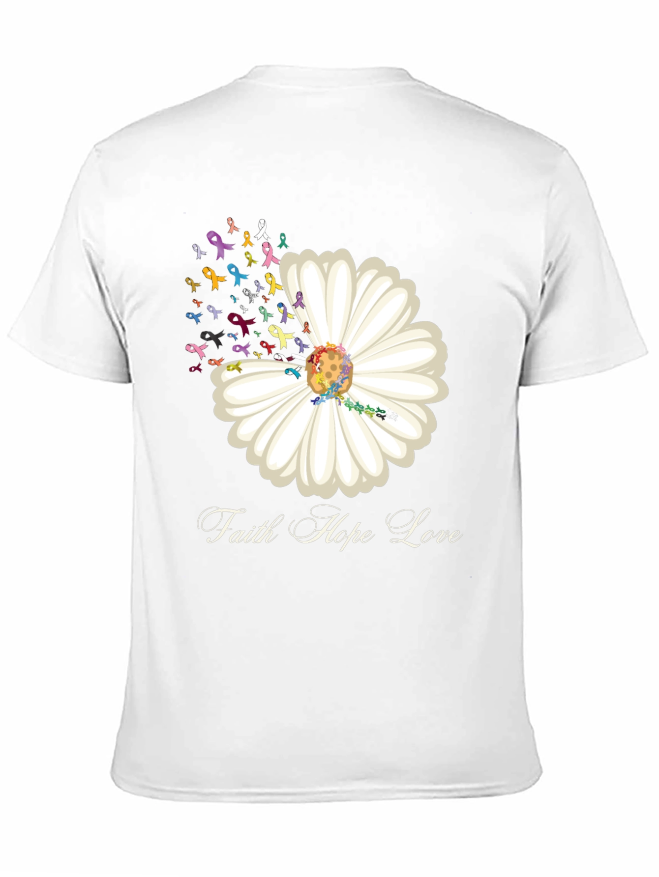 Faith Hope Love Daisy Ribbon T-Shirt