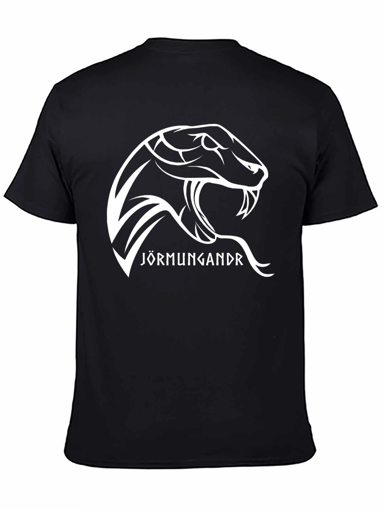 Jormungandr Serpent Graphic Tee - Black Cotton T-Shirt