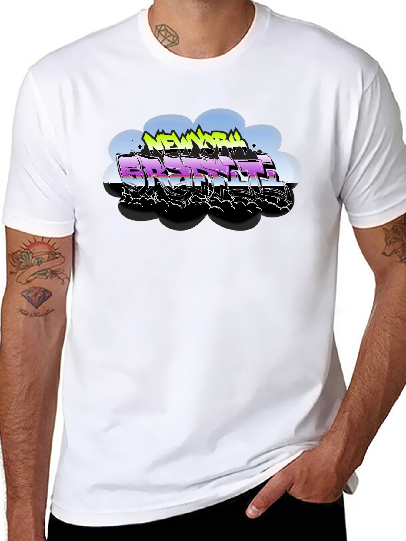 New York Graffiti Style Black T-Shirt