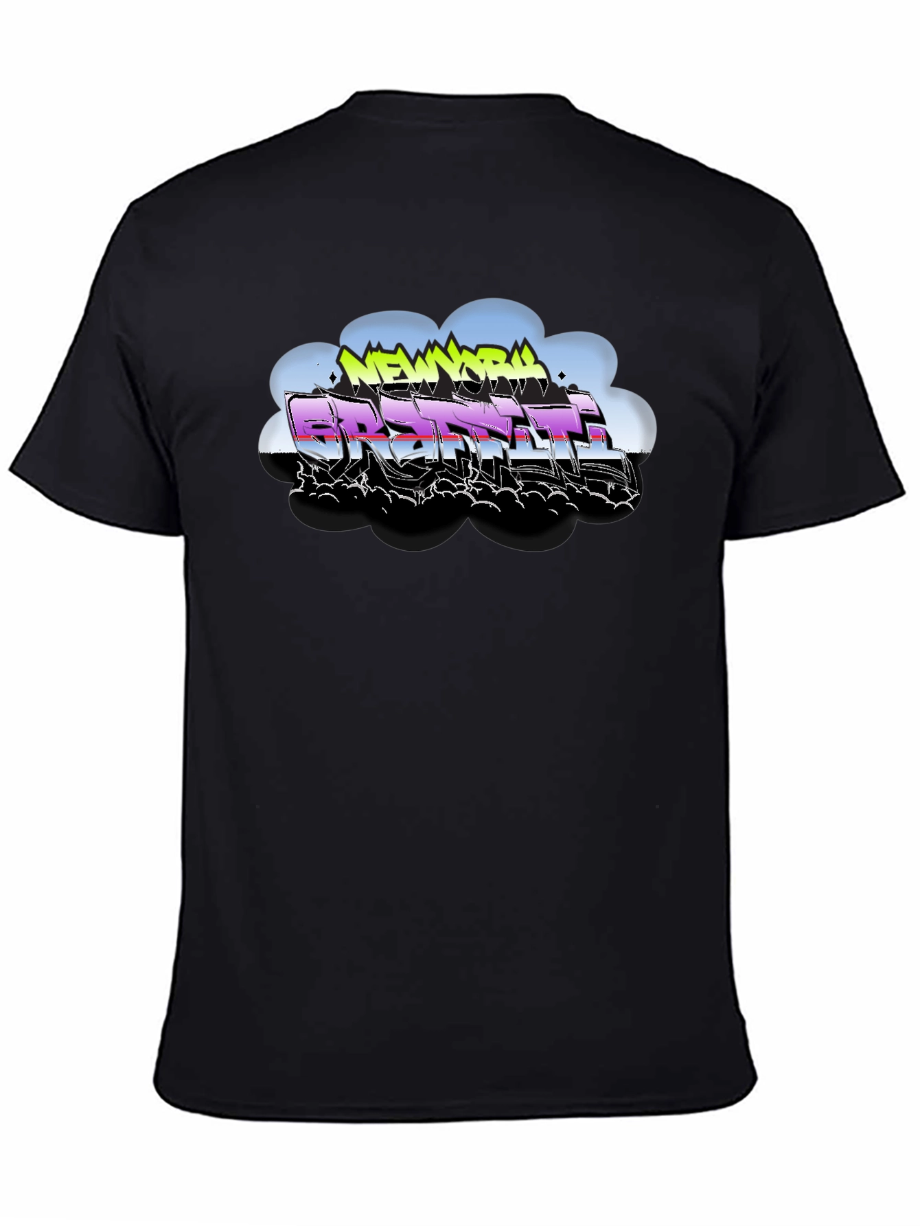 New York Graffiti Style Black T-Shirt