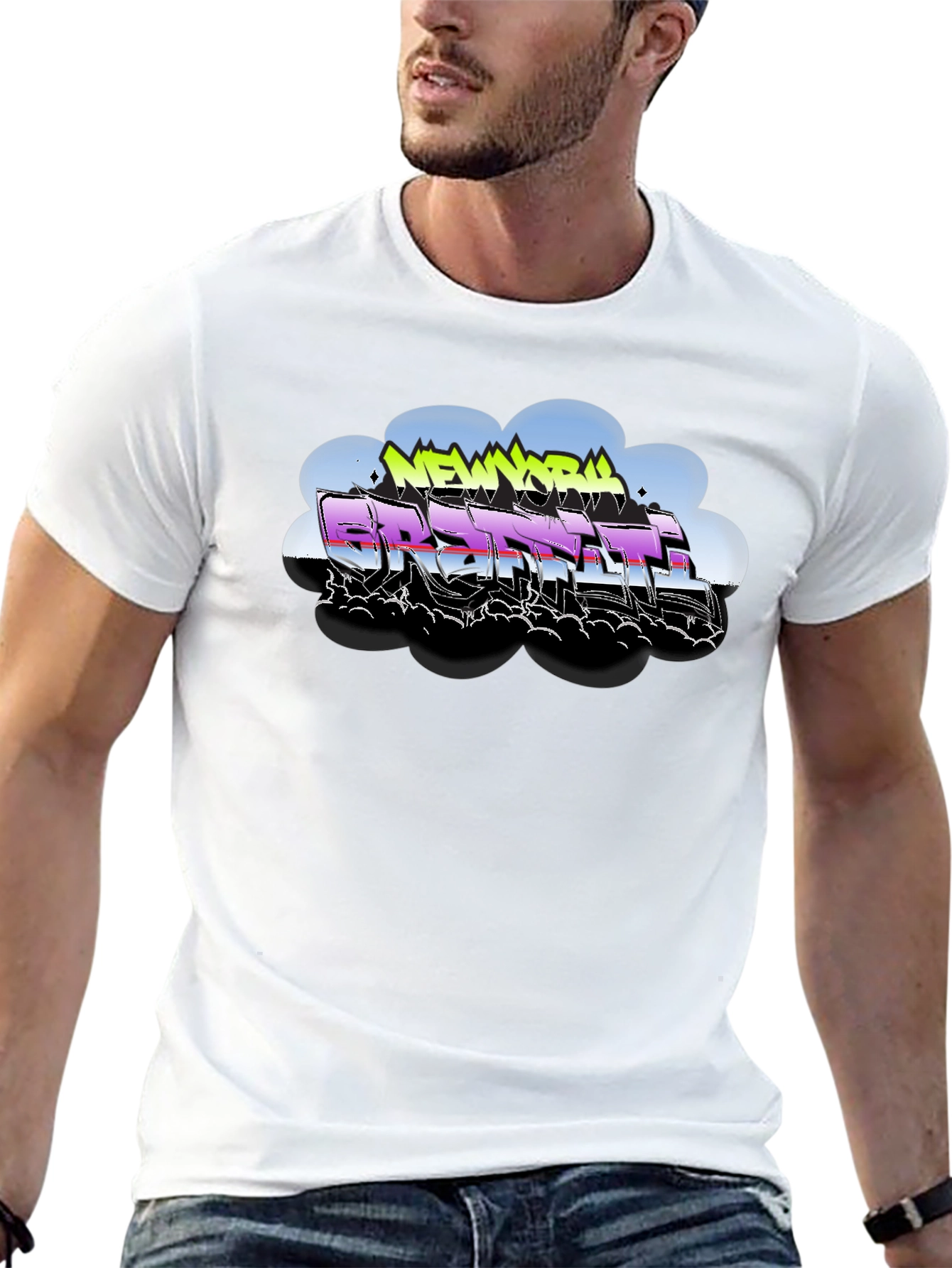 New York Graffiti Style Black T-Shirt