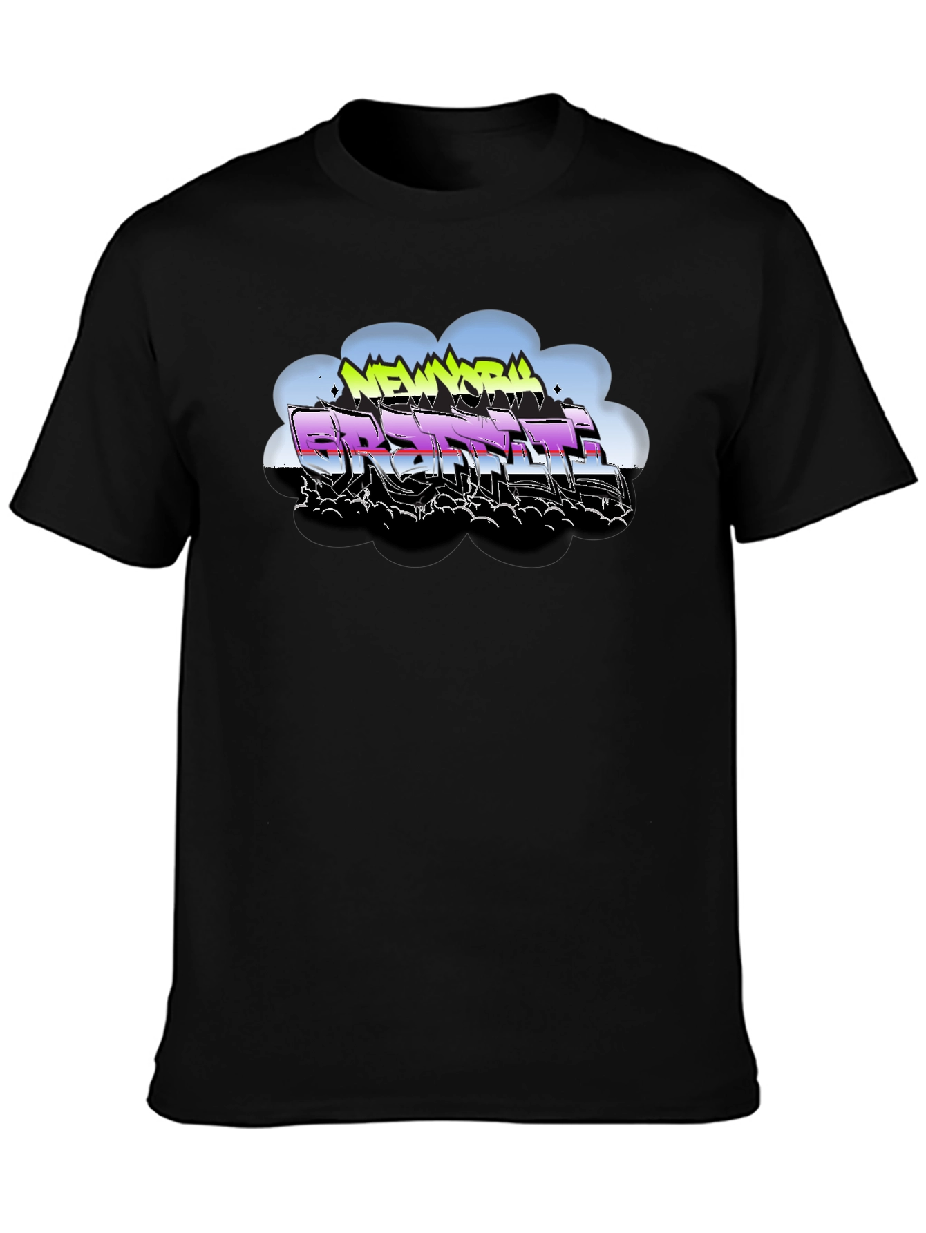 New York Graffiti Style Black T-Shirt