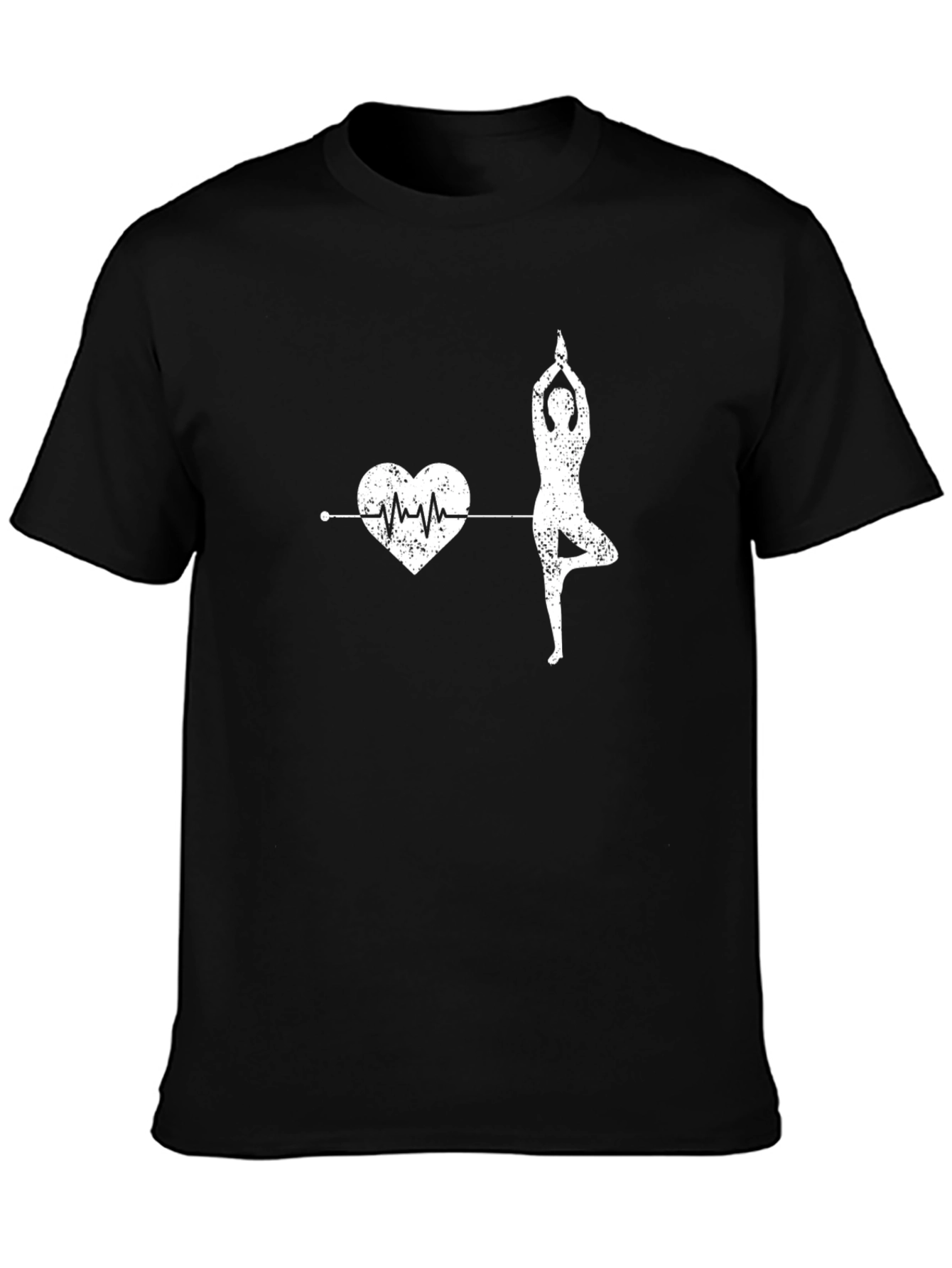 Yoga Heartbeat Black T-Shirt
