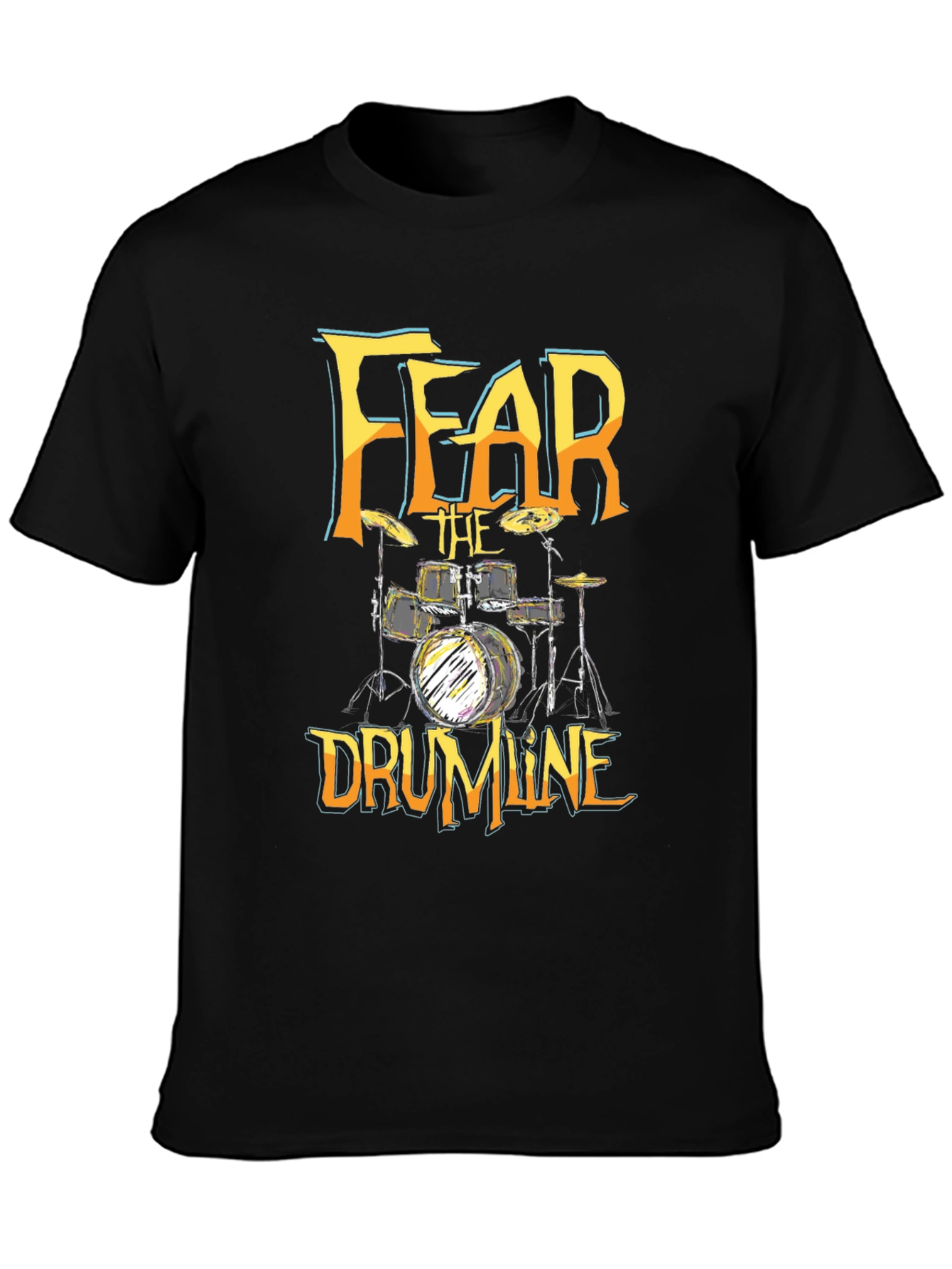 Fear The Drumline Graphic Tee - Black Cotton T-Shirt