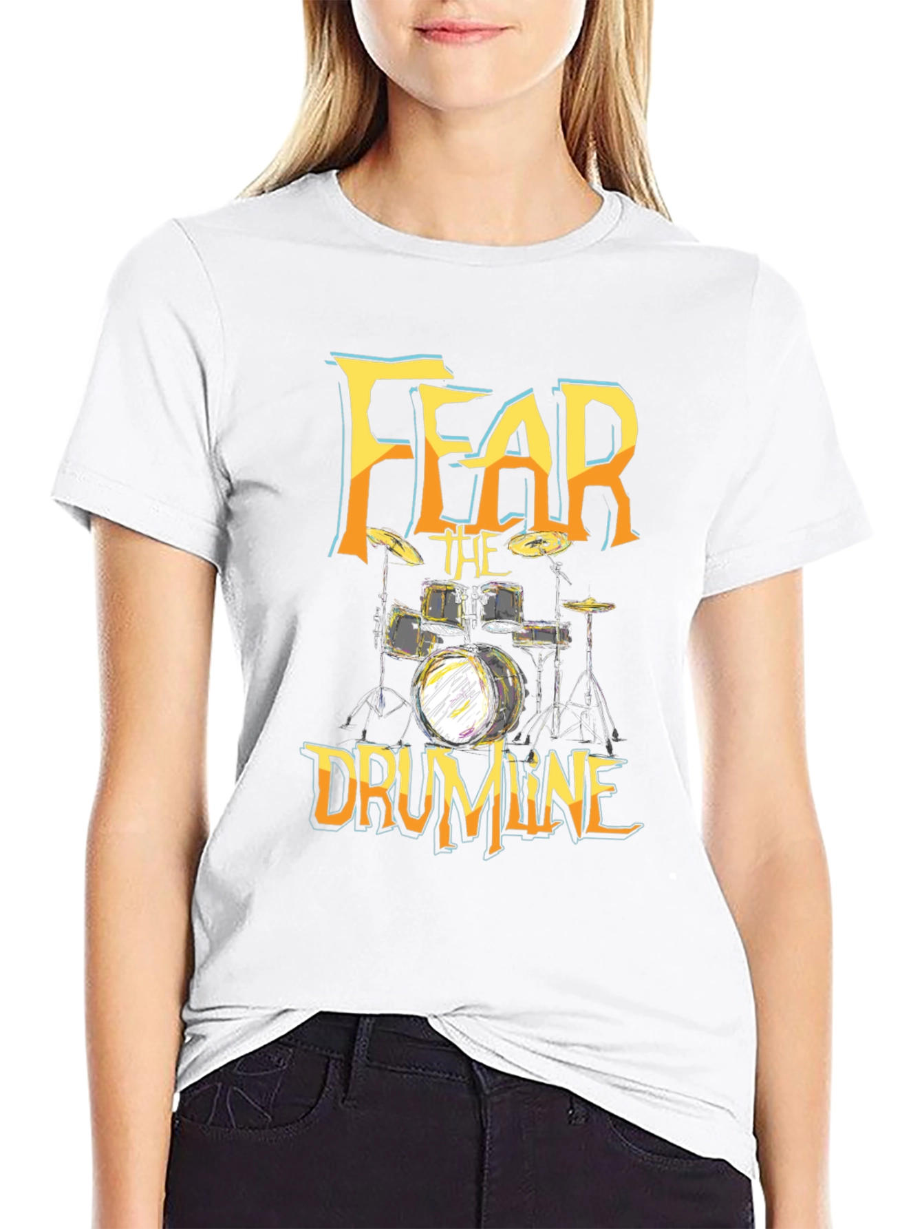 Fear The Drumline Graphic Tee - Black Cotton T-Shirt