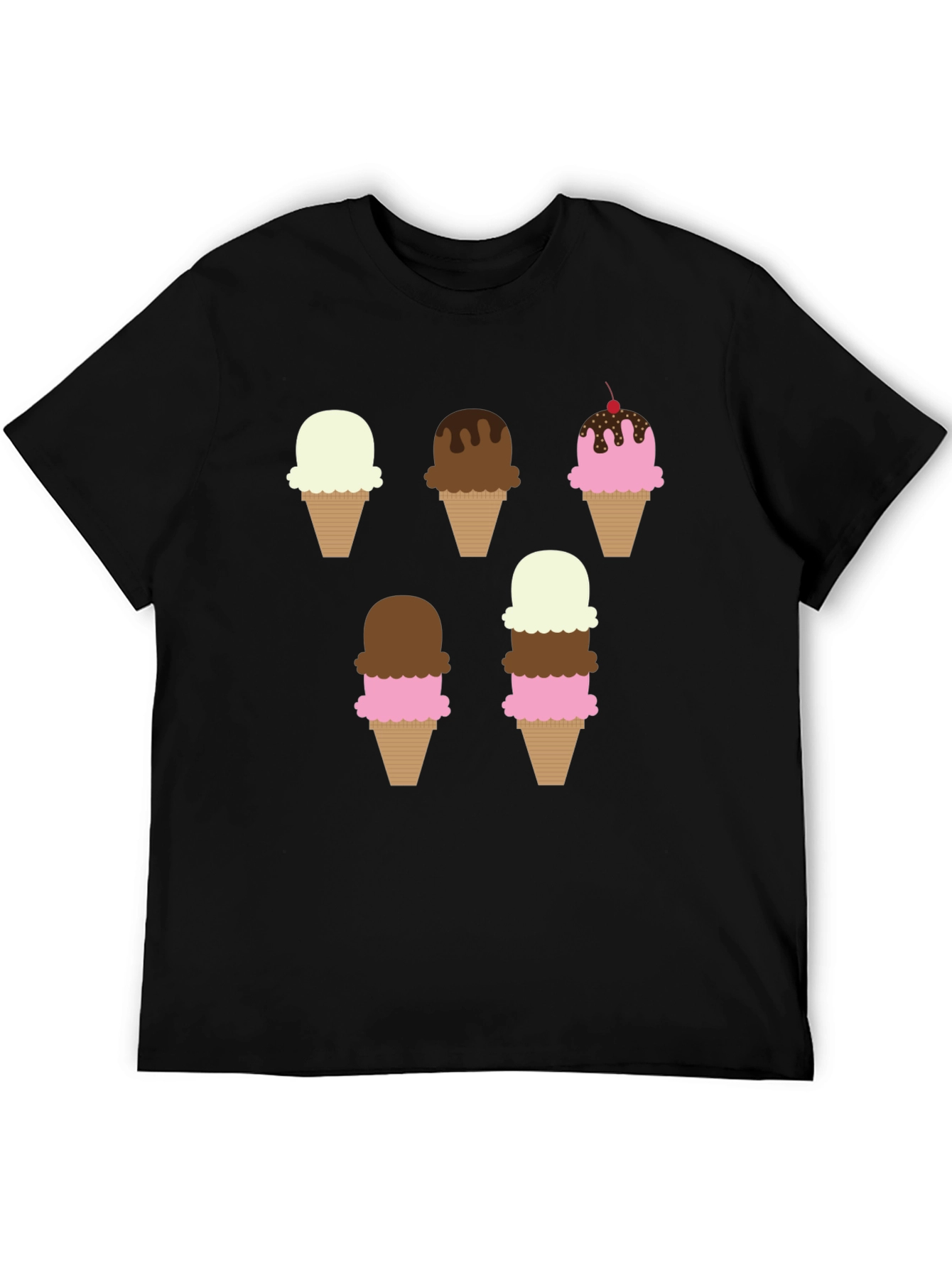 Ice Cream Cone Pattern T-Shirt