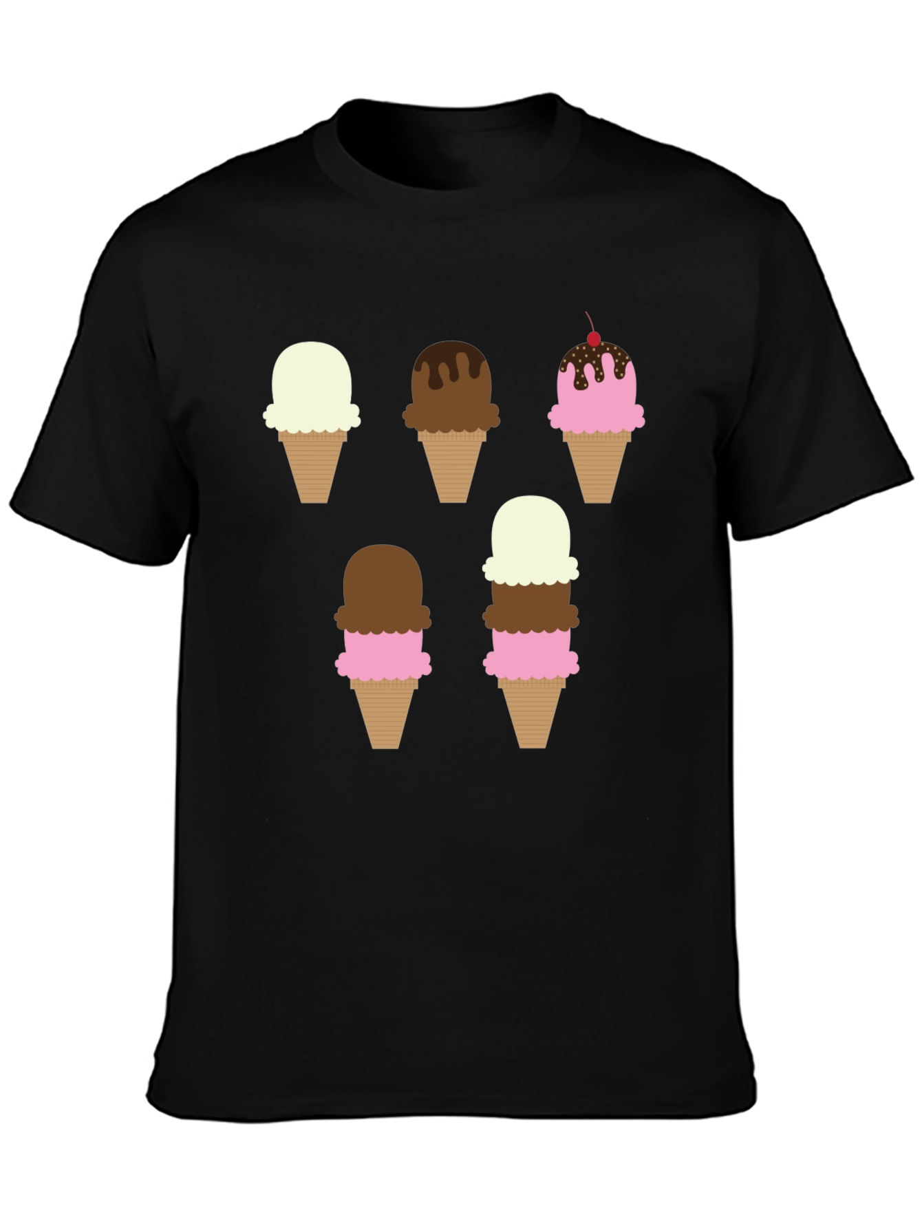 Ice Cream Cone Pattern T-Shirt