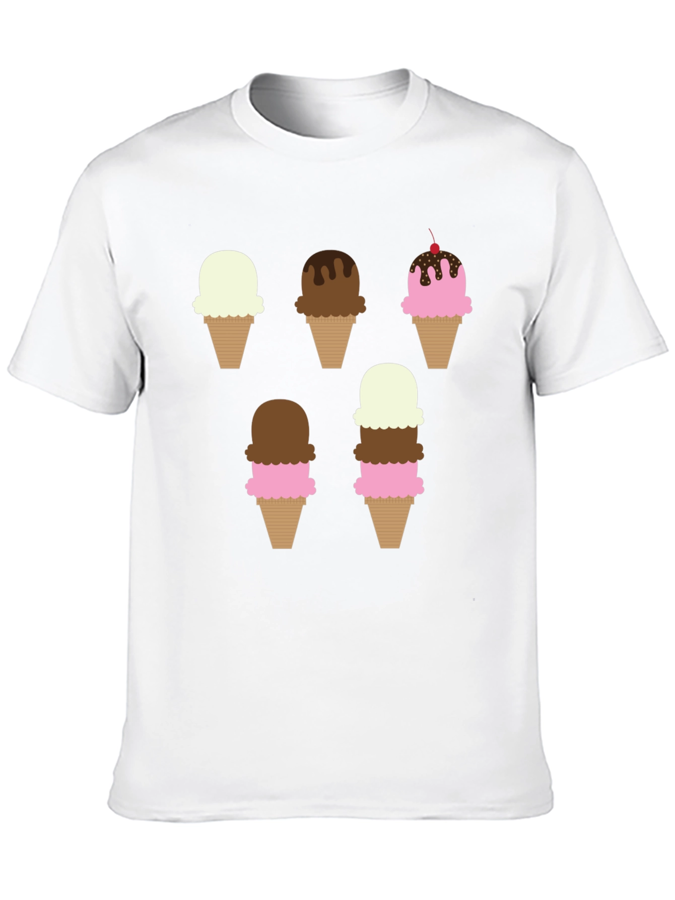 Ice Cream Cone Pattern T-Shirt