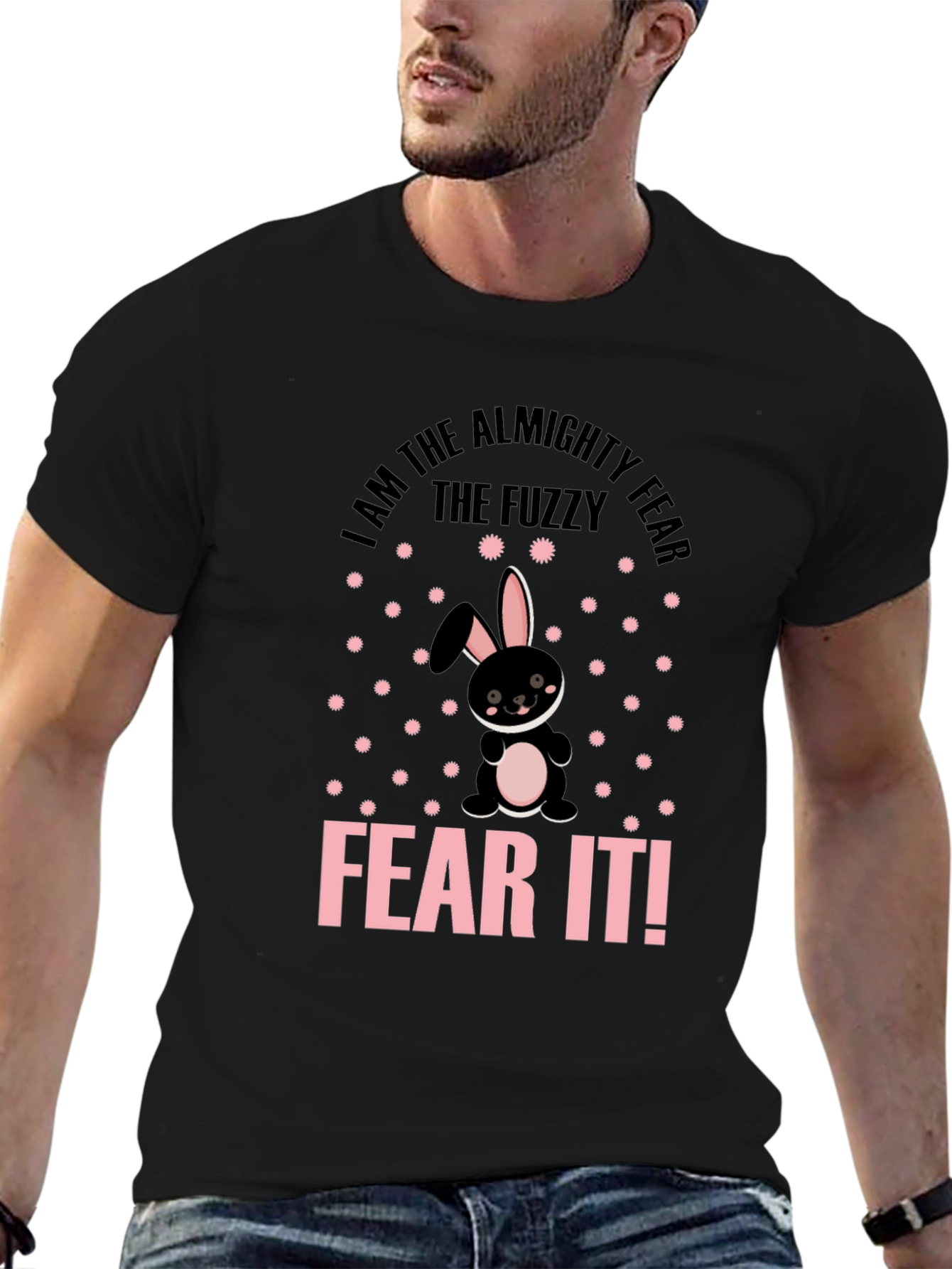 Fuzzy Fear Bunny T-Shirt - Black