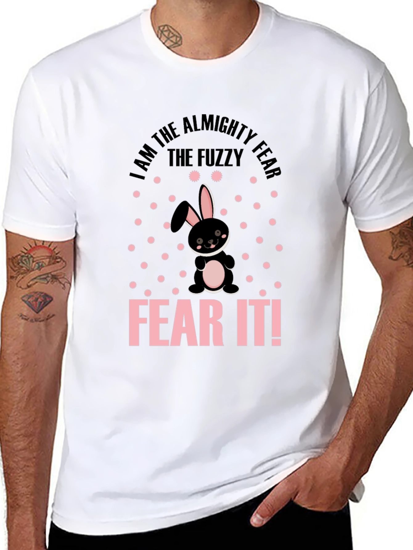 Fuzzy Fear Bunny T-Shirt - Black