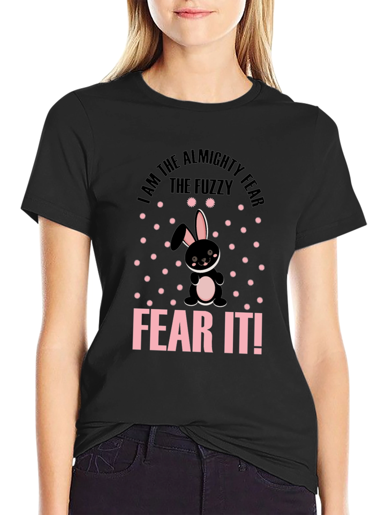 Fuzzy Fear Bunny T-Shirt - Black