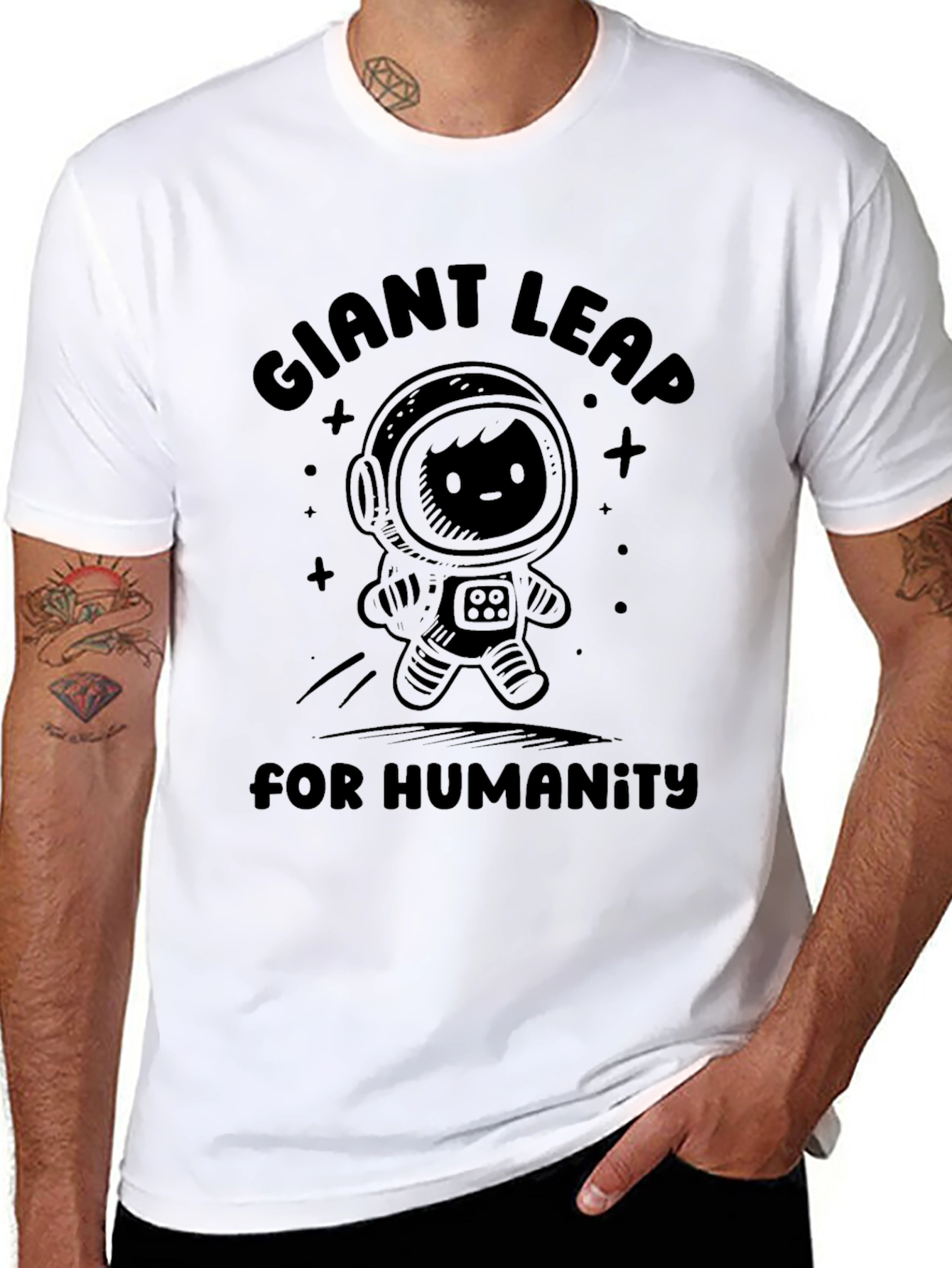 Giant Leap for Humanity Graphic Tee - Black