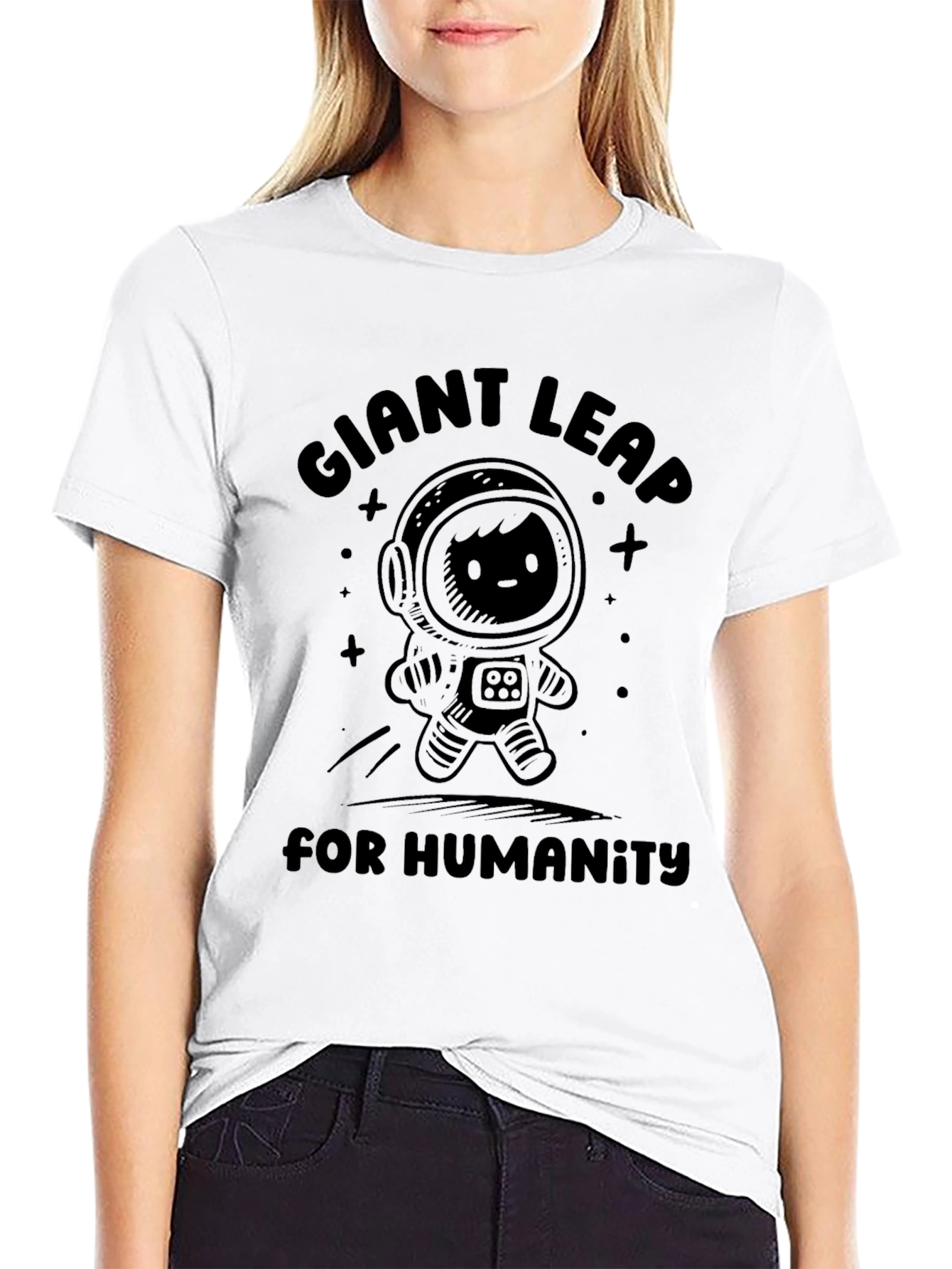 Giant Leap for Humanity Graphic Tee - Black