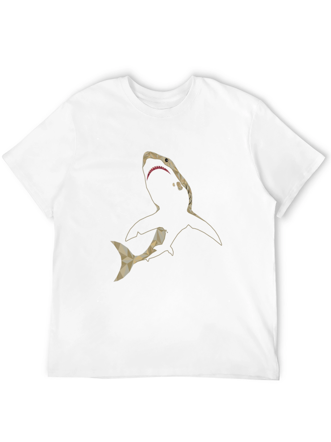 Geometric Shark Graphic Print Black T-Shirt