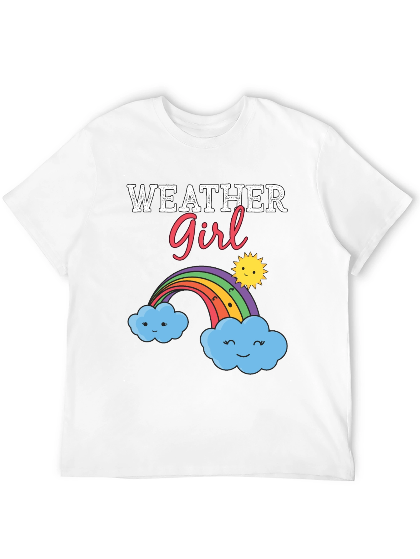 Weather Girl Graphic T-Shirt - Rainbow Cloud Design