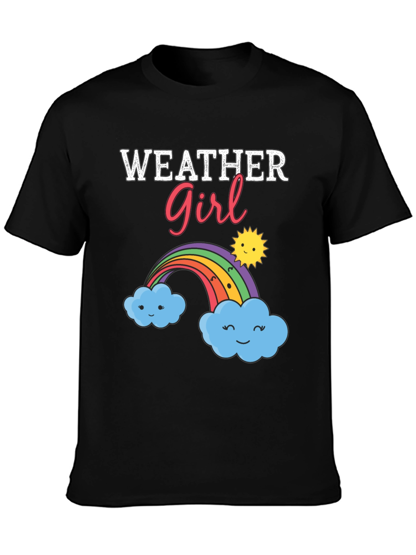 Weather Girl Graphic T-Shirt - Rainbow Cloud Design