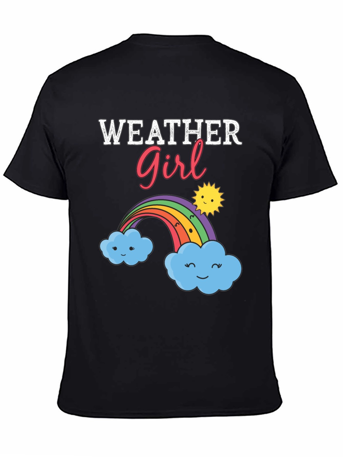 Weather Girl Graphic T-Shirt - Rainbow Cloud Design