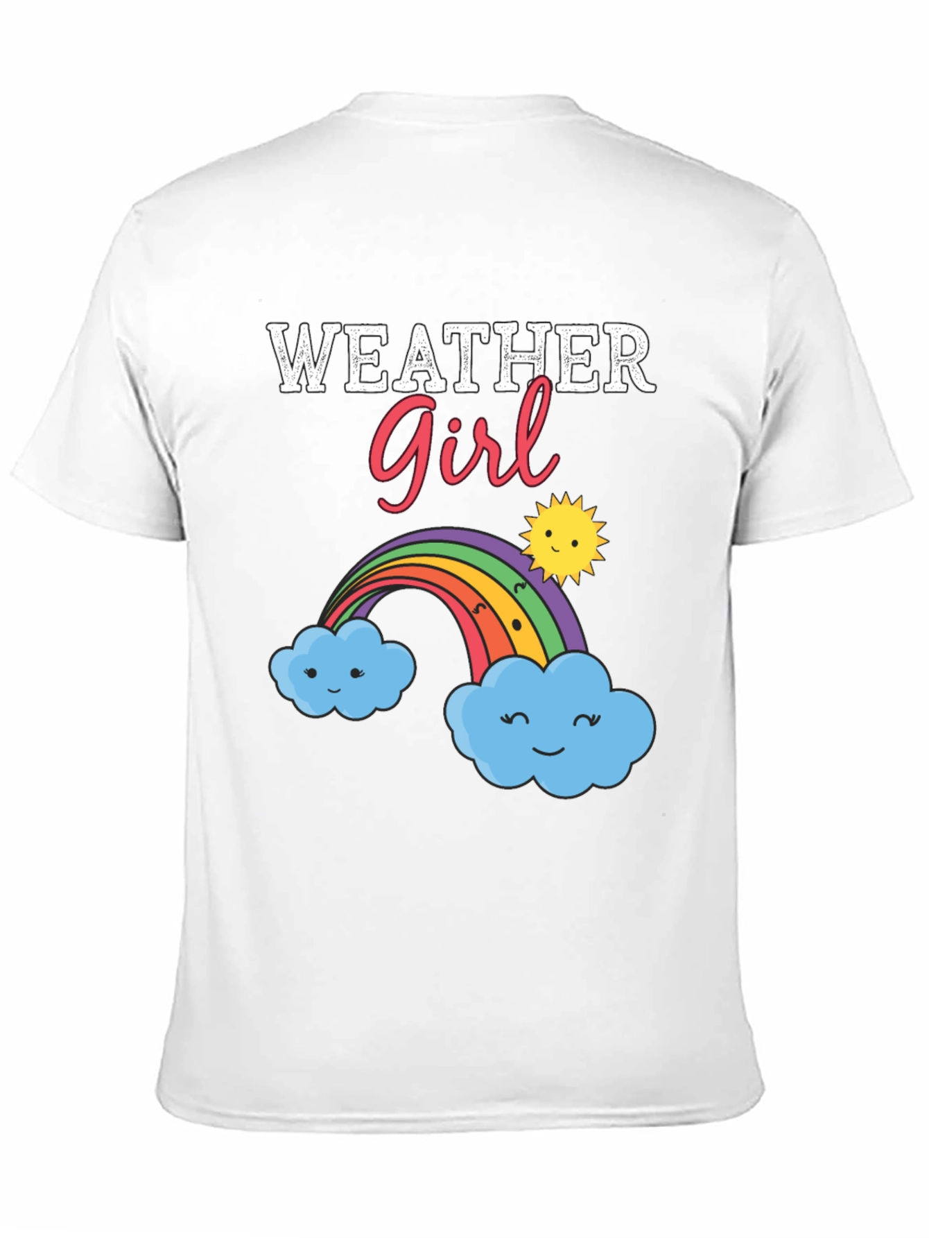 Weather Girl Graphic T-Shirt - Rainbow Cloud Design