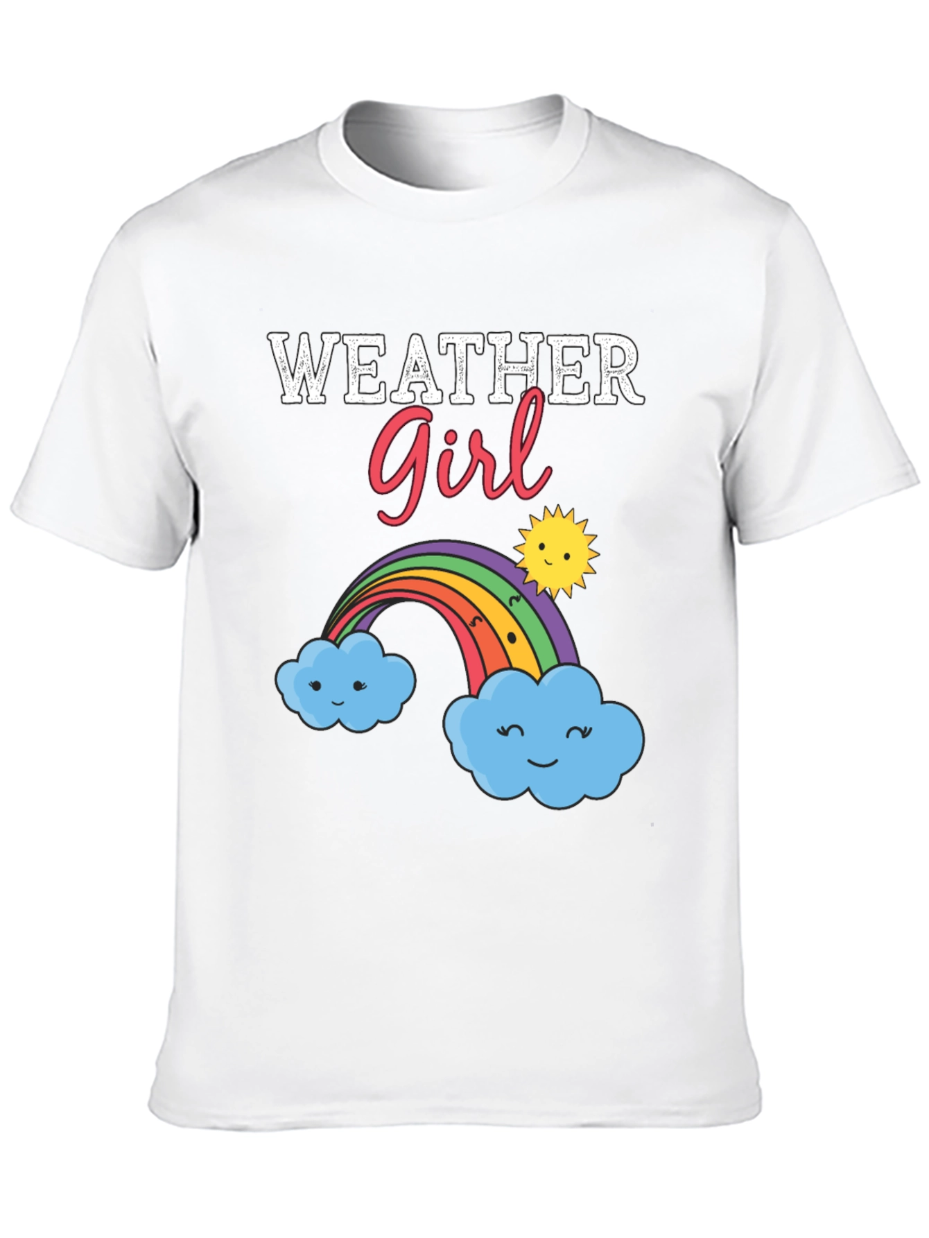 Weather Girl Graphic T-Shirt - Rainbow Cloud Design