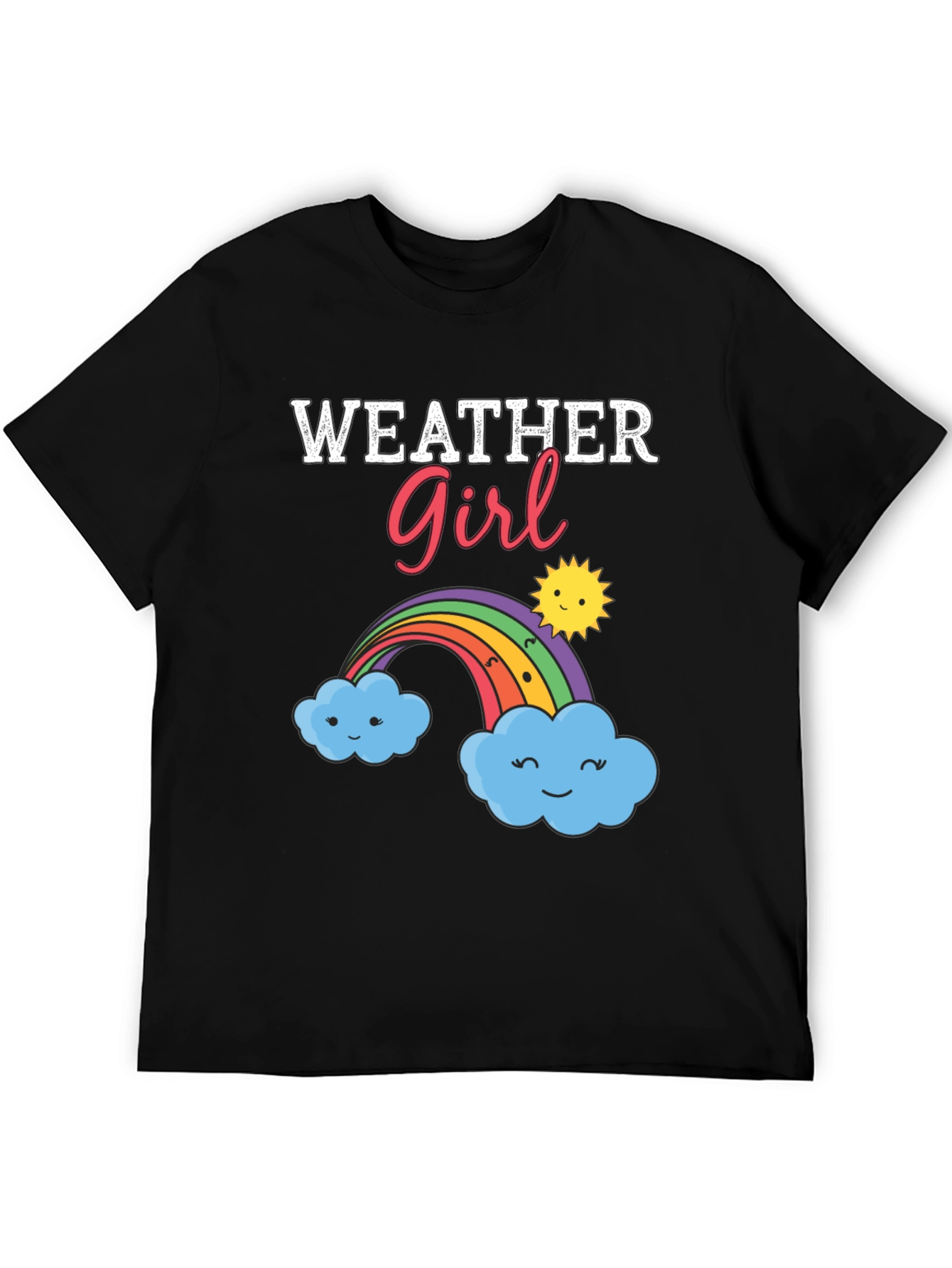 Weather Girl Graphic T-Shirt - Rainbow Cloud Design