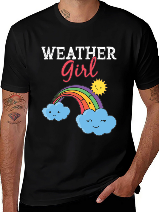 Weather Girl Graphic T-Shirt - Rainbow Cloud Design