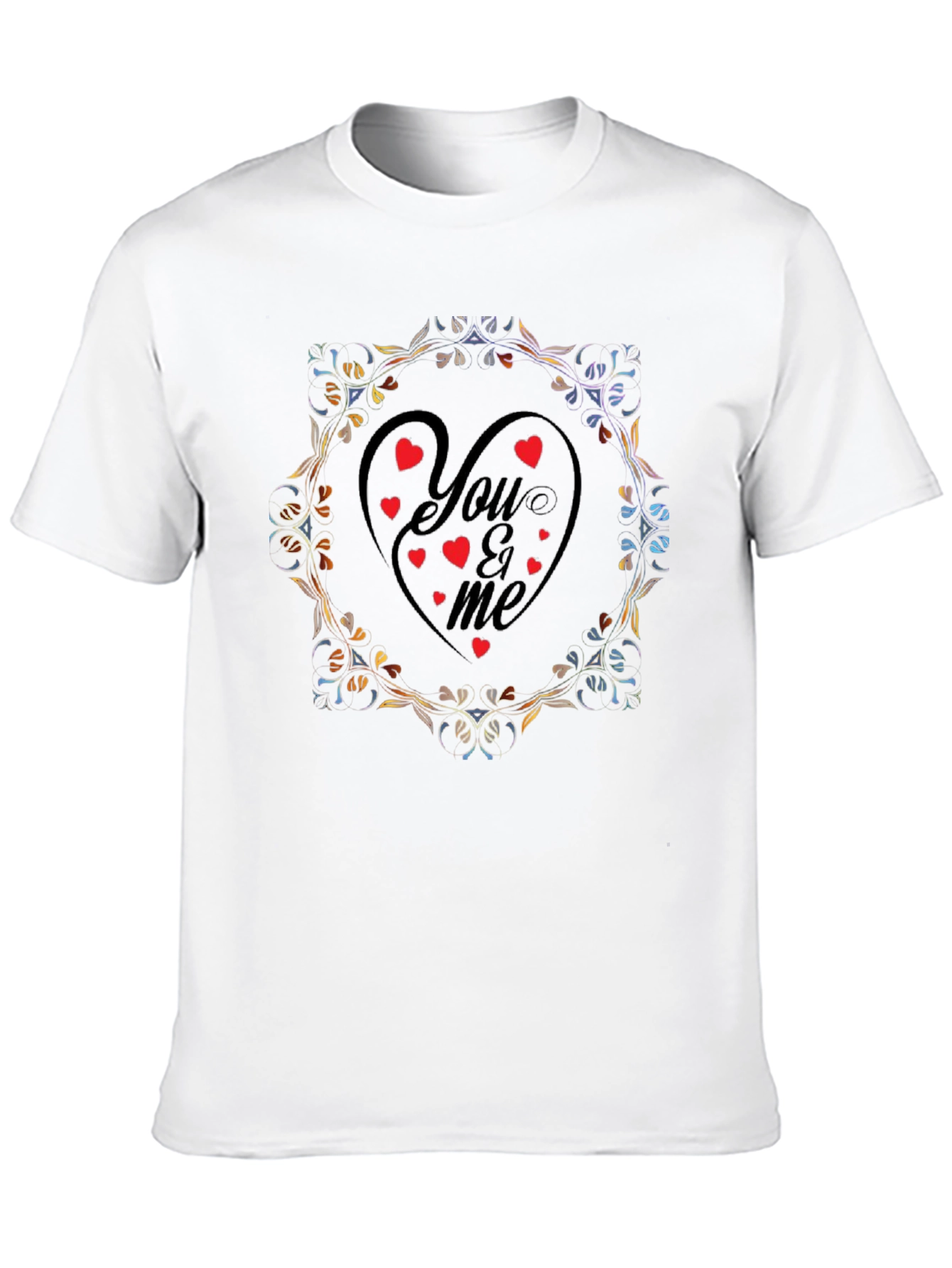 You & Me Heart Valentines Day Graphic T-Shirt