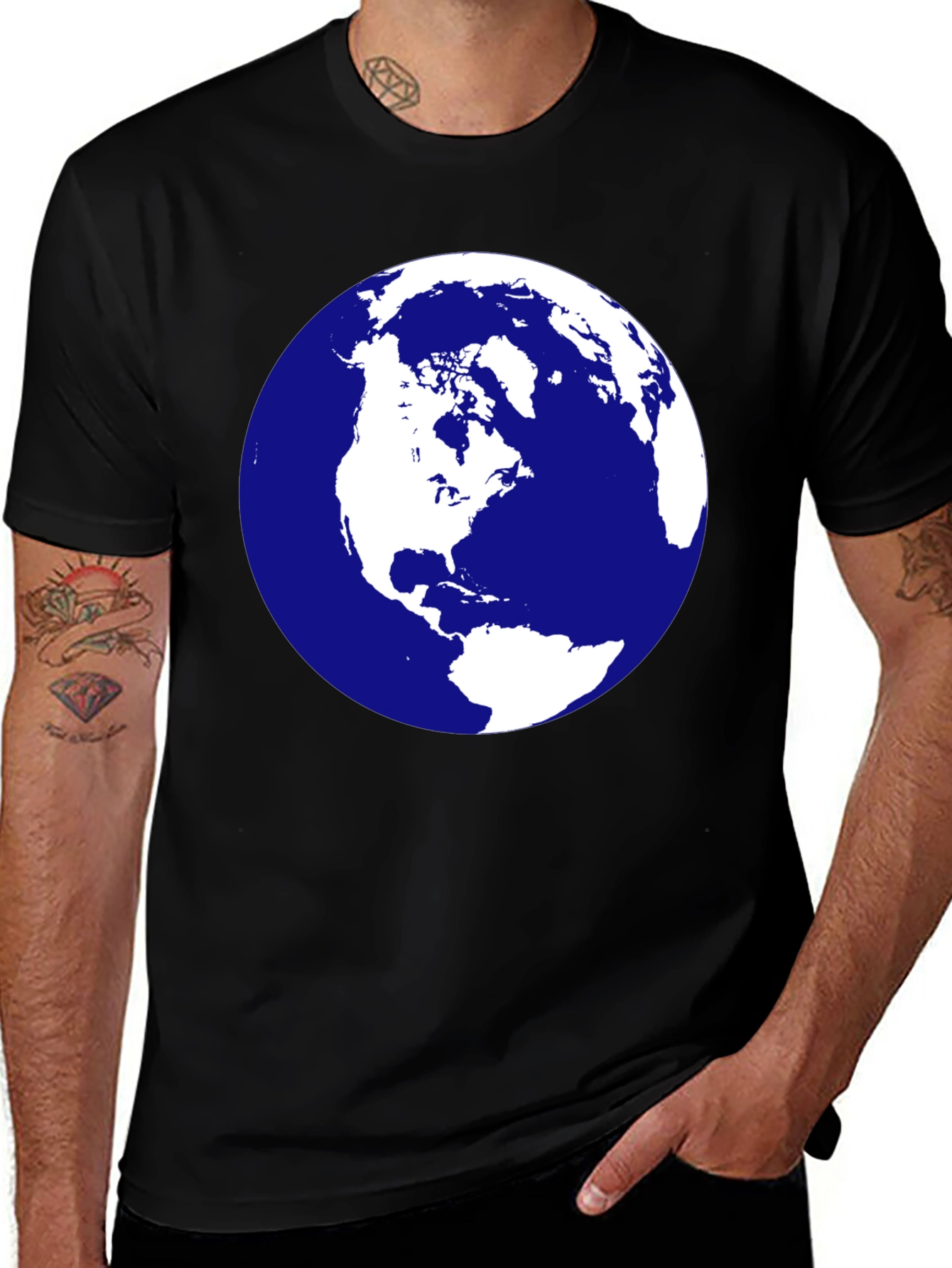 Earth Graphic Black T-Shirt