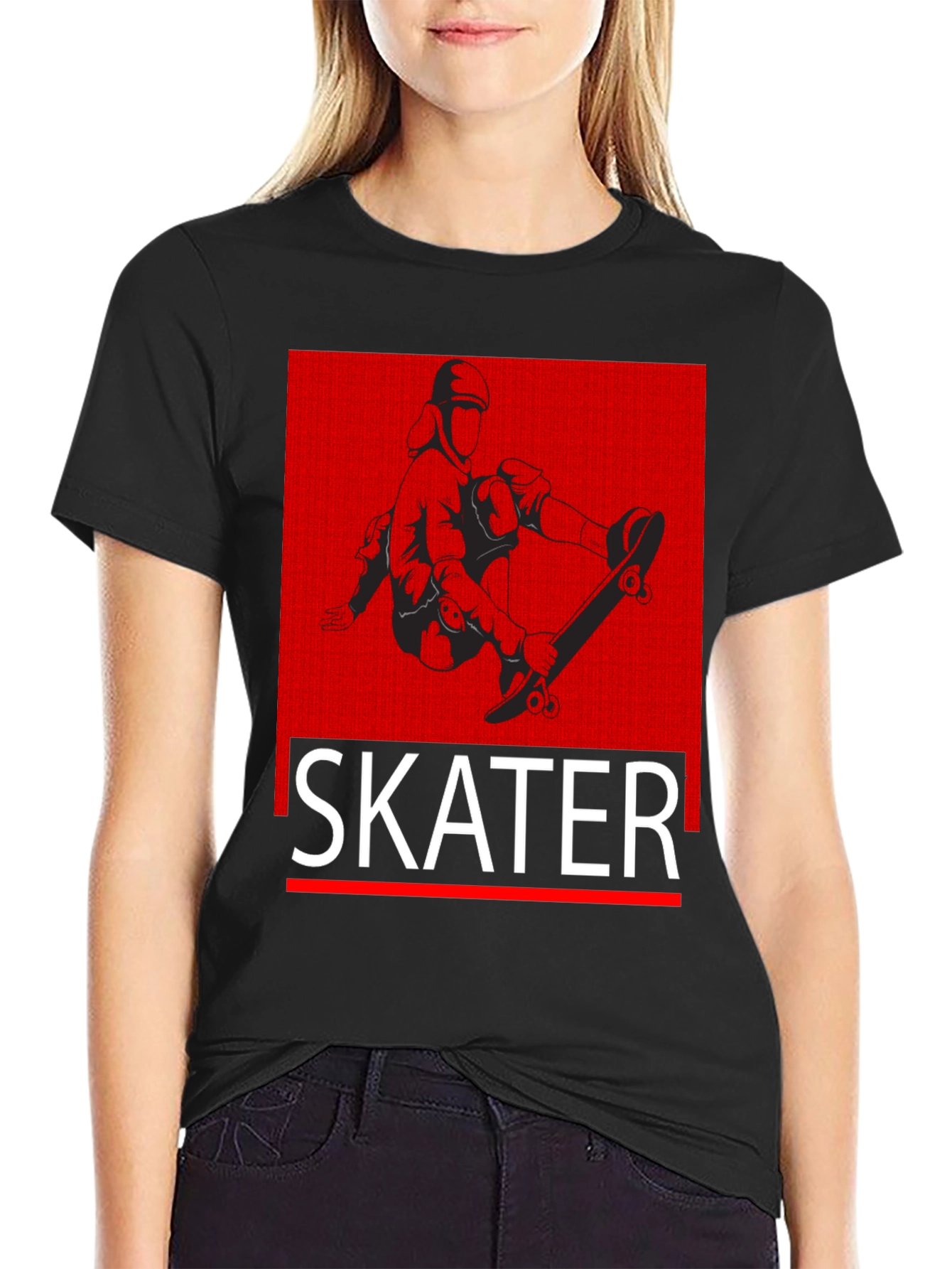 Skater Graphic T-Shirt - Black