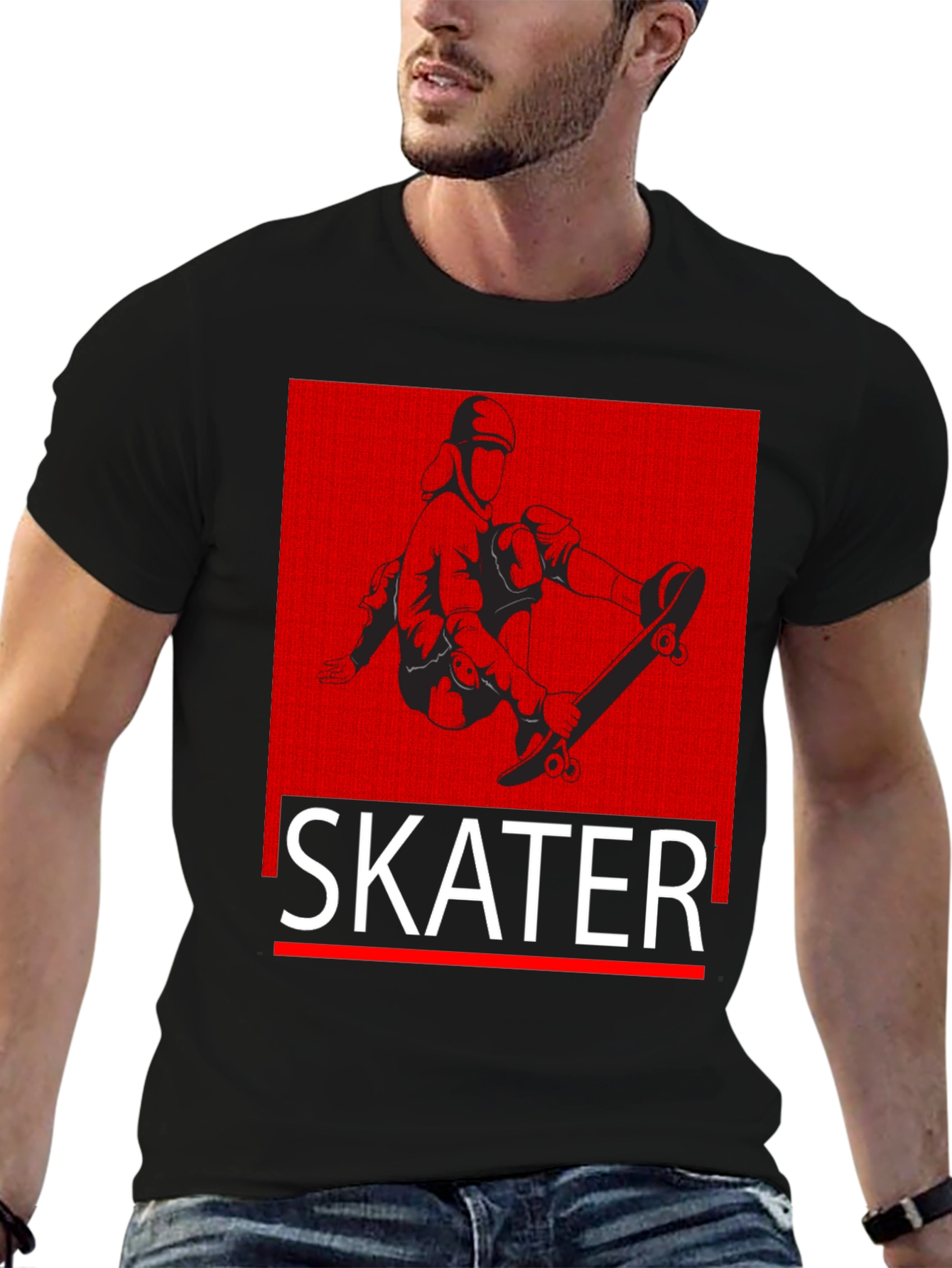Skater Graphic T-Shirt - Black