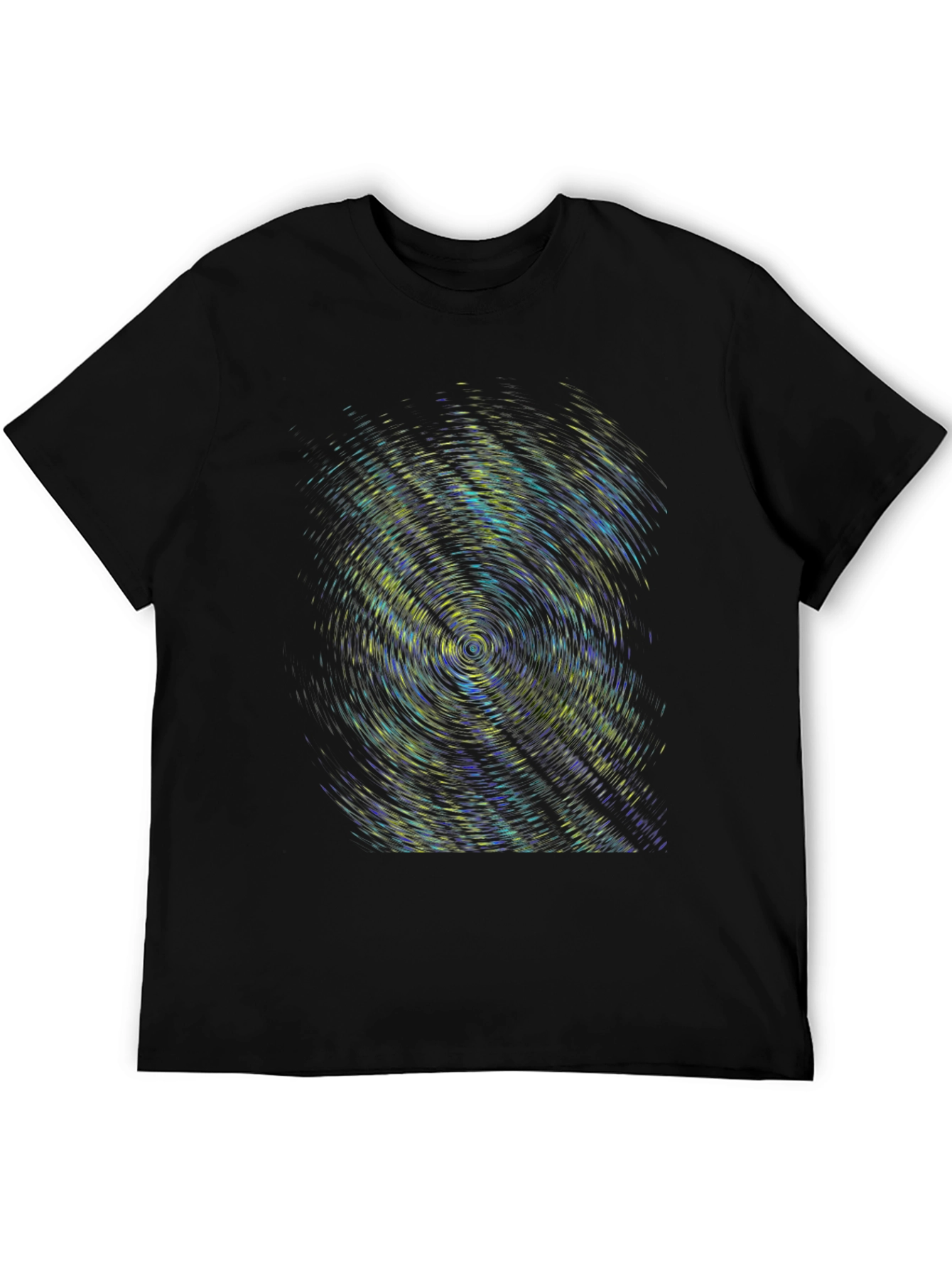 Abstract Swirl Graphic Print Black T-Shirt