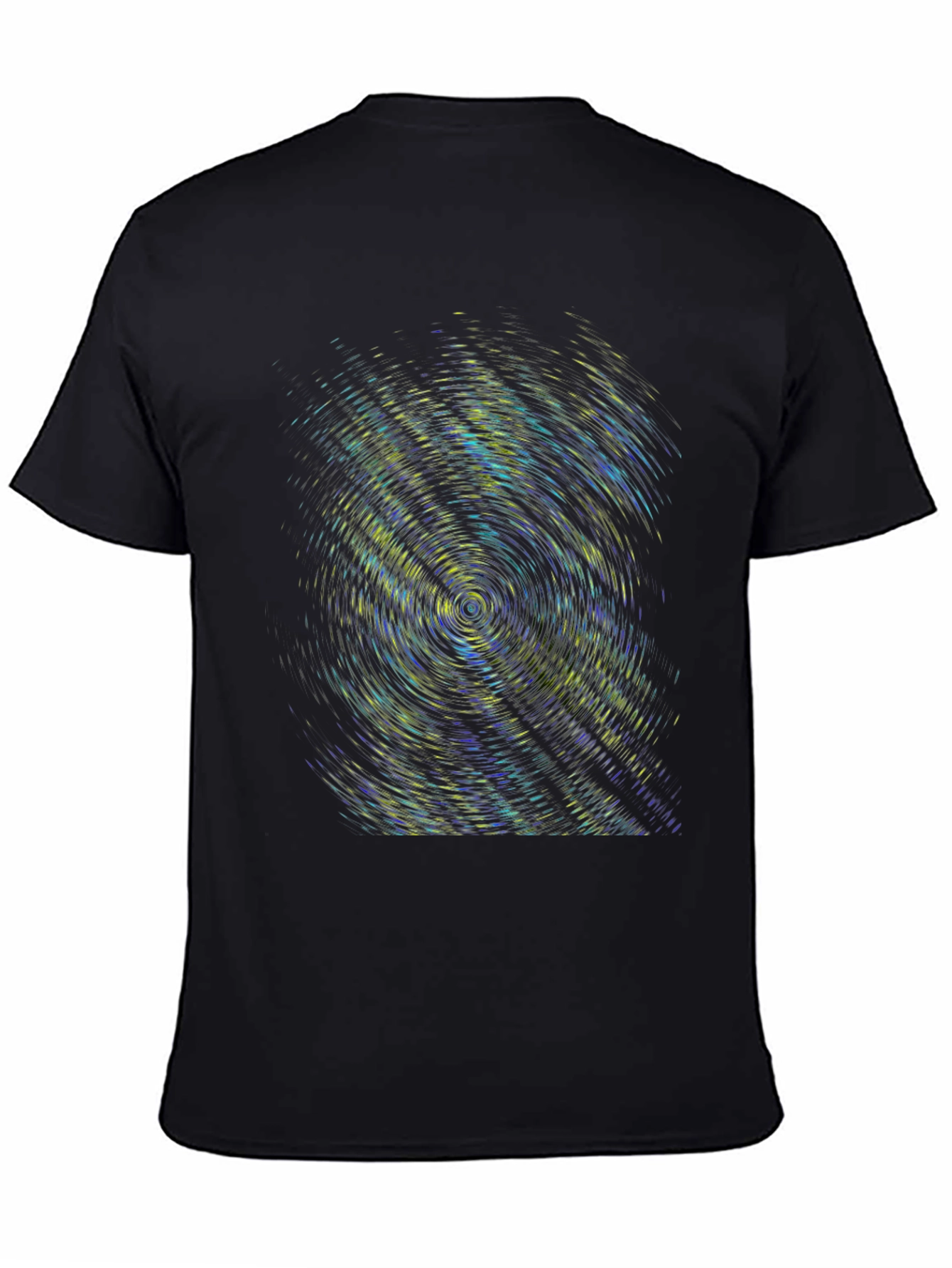 Abstract Swirl Graphic Print Black T-Shirt