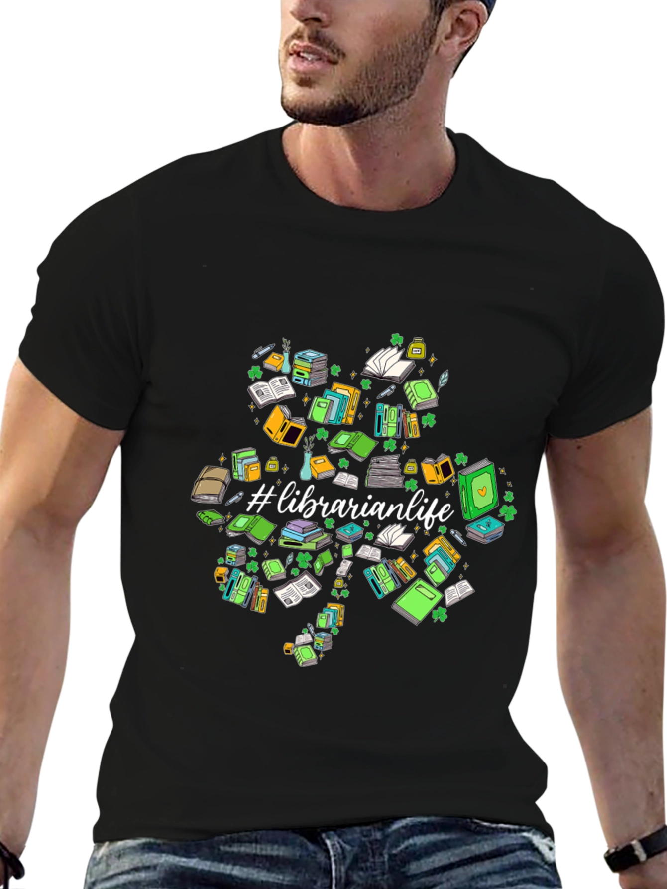 Librarian Life Shamrock T-Shirt