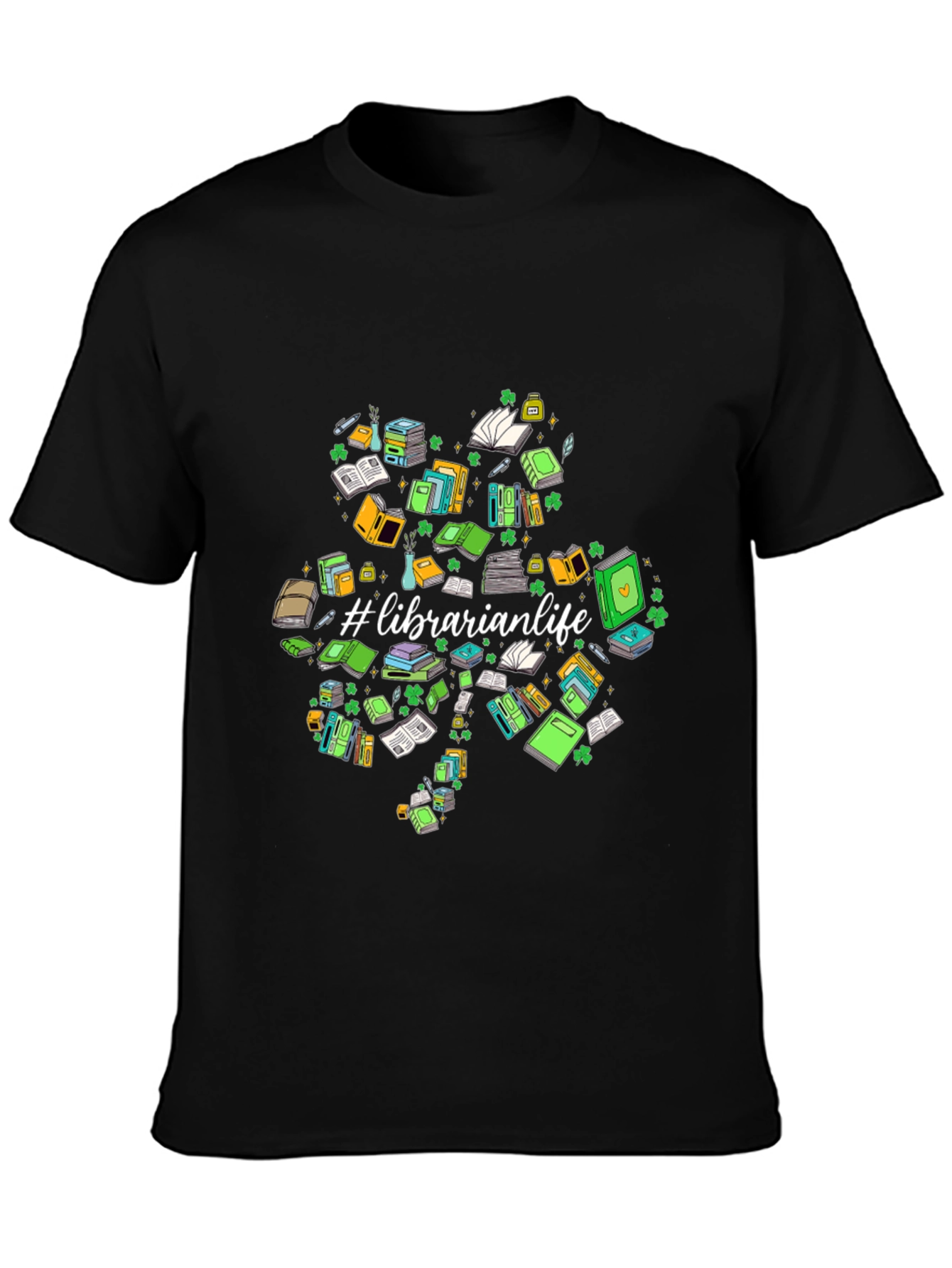 Librarian Life Shamrock T-Shirt