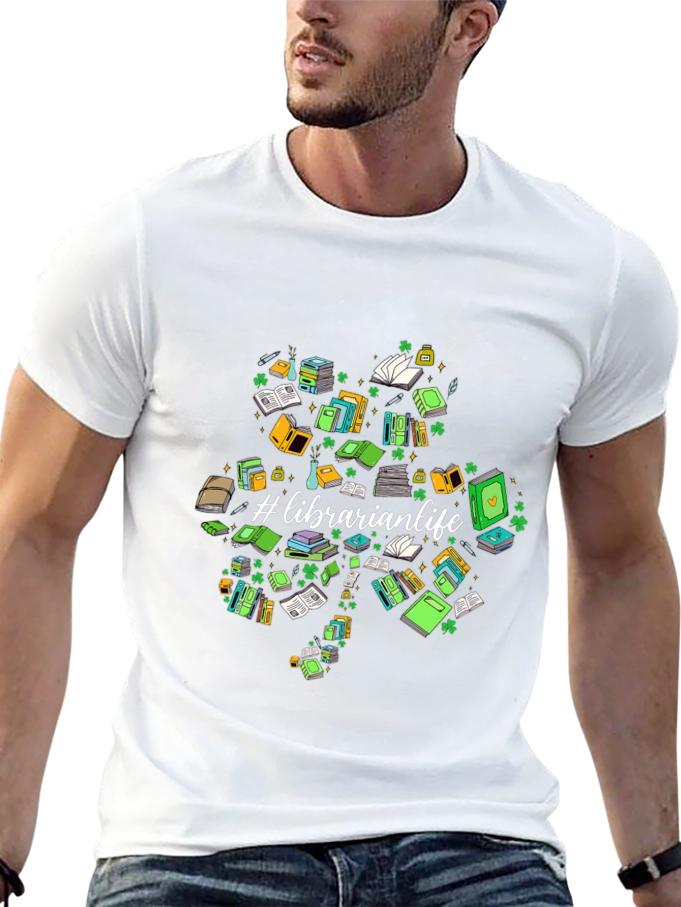 Librarian Life Shamrock T-Shirt