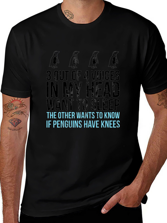 Penguin Knee T-Shirt - Funny Graphic Tee