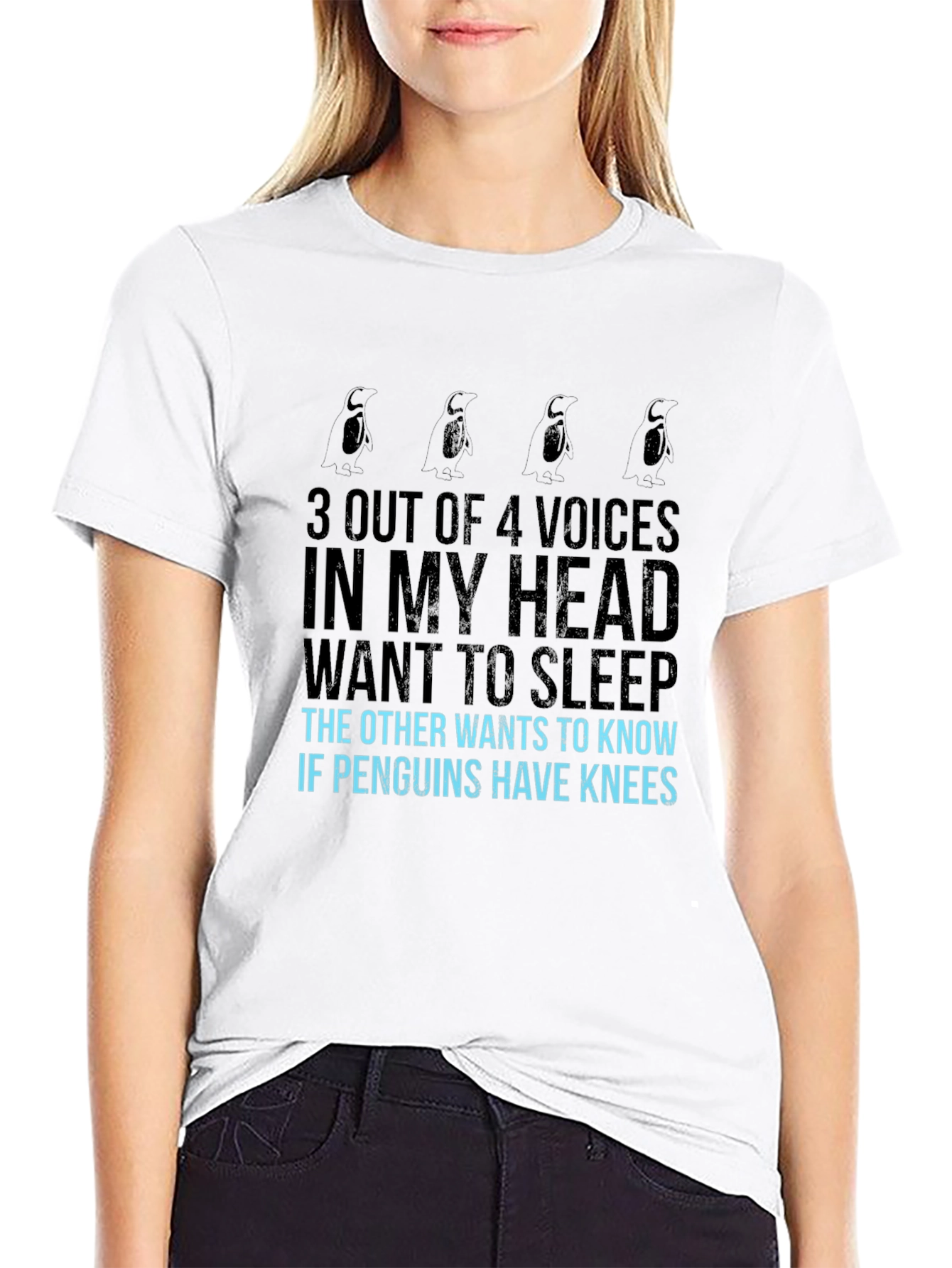 Penguin Knee T-Shirt - Funny Graphic Tee