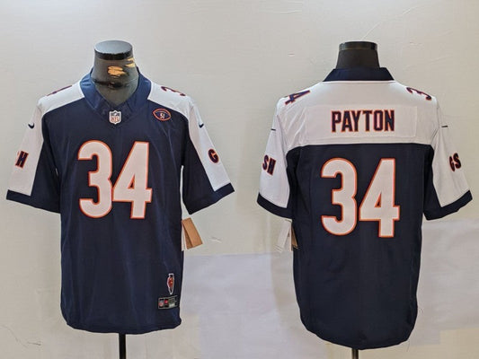 Men's Chicago Bears Walter Payton #34 Navy Player Game Jerseys