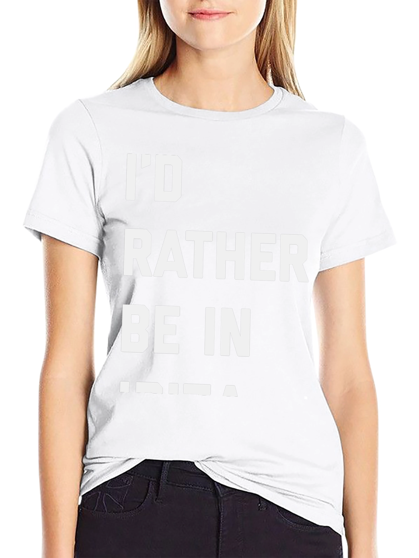 Id Rather Be In Ibiza Black T-Shirt