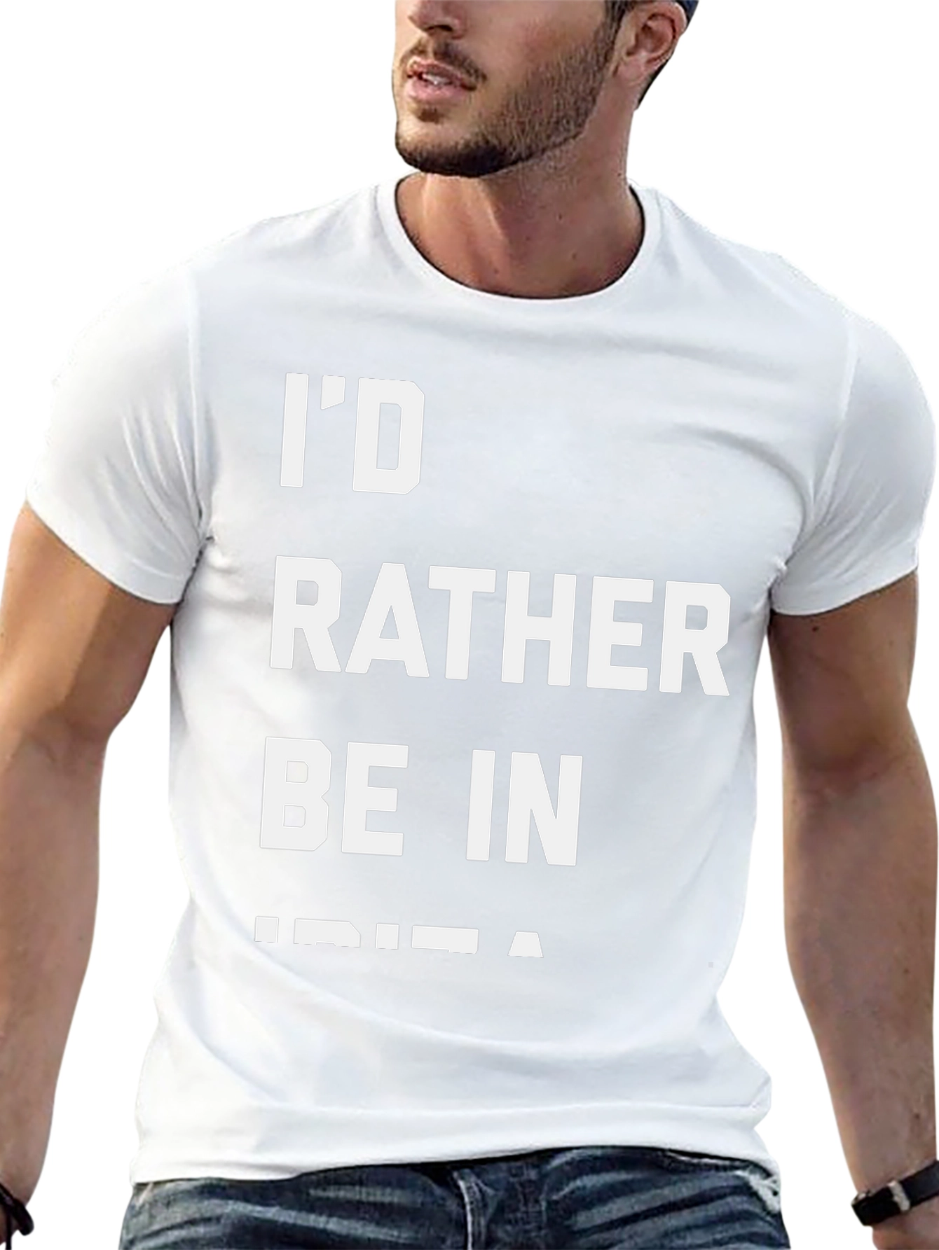 Id Rather Be In Ibiza Black T-Shirt