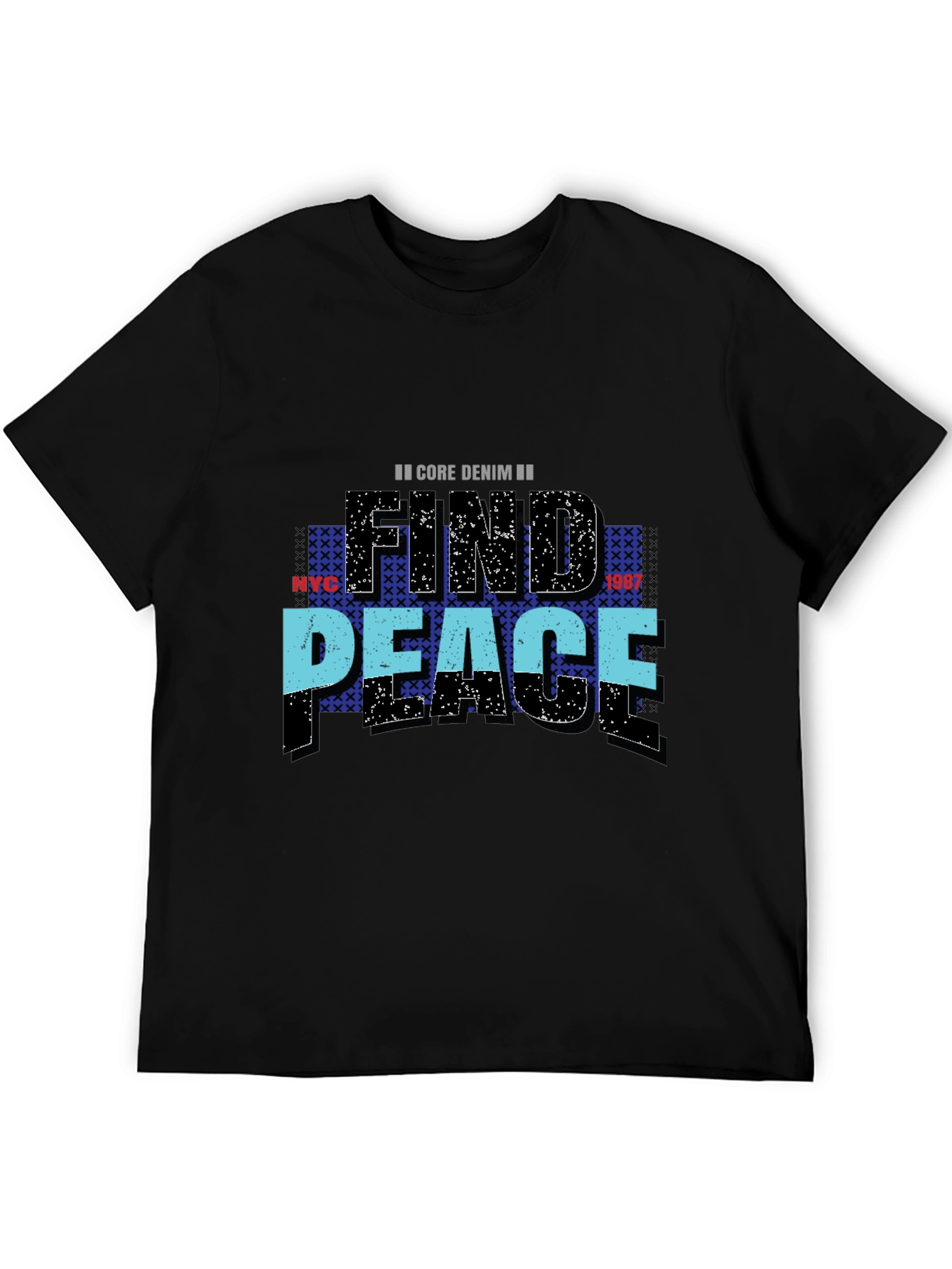 Find Peace Core Denim Graphic Tee