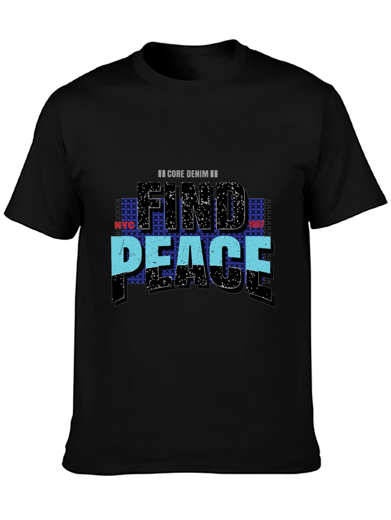 Find Peace Core Denim Graphic Tee