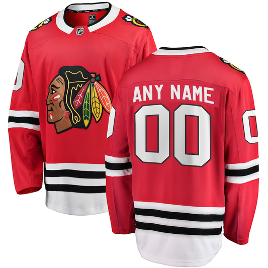 Men's Chicago Blackhawks Red Home Breakaway Custom Jerseys