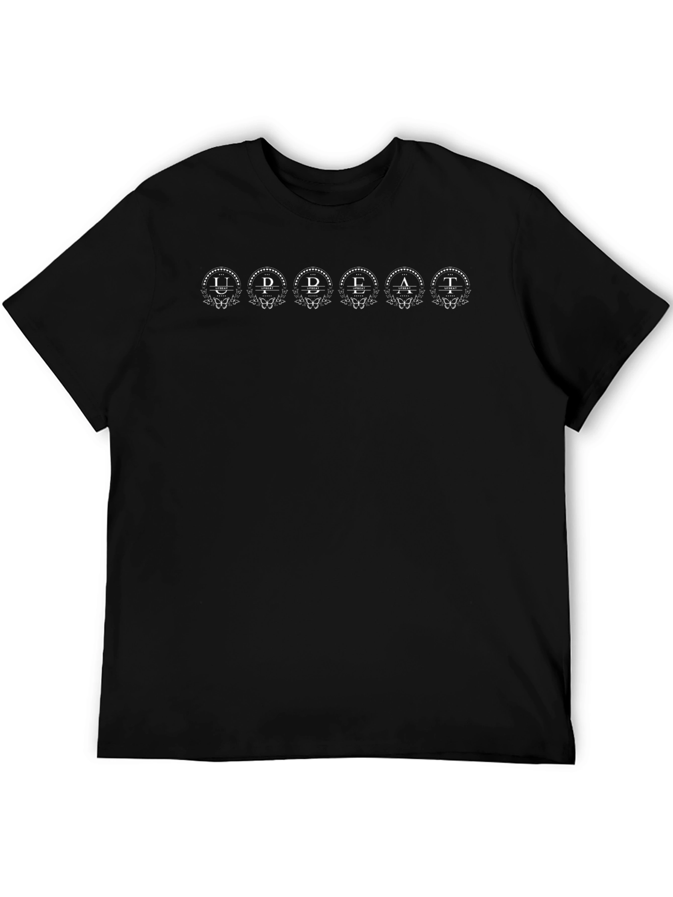 UDDAT Black Graphic Tee - Mens Crew Neck